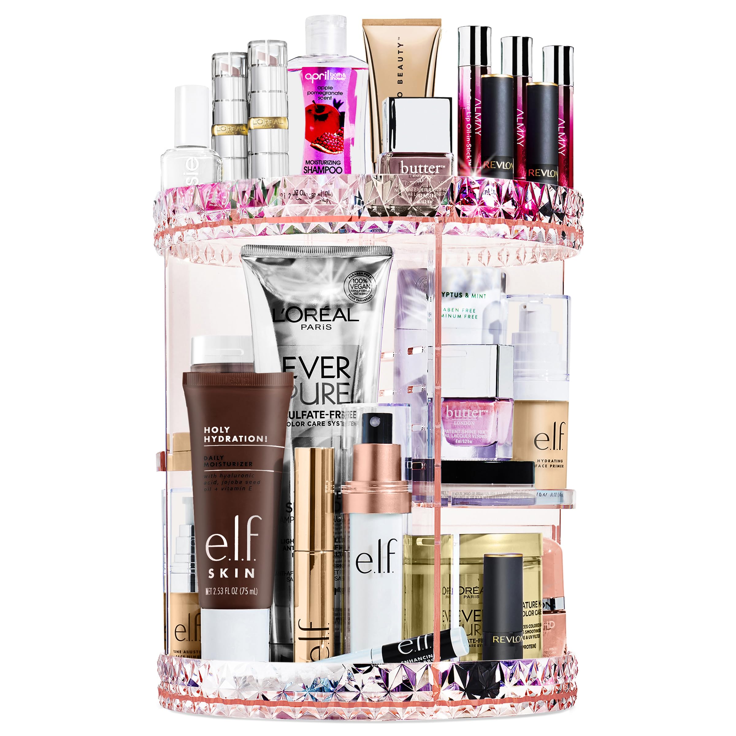 Sorbus 360 Rotating Makeup Organizer - Spinning Acrylic Cosmetics Organizer, Adjustable Shelves For Make Up, Perfume & Toiletrie