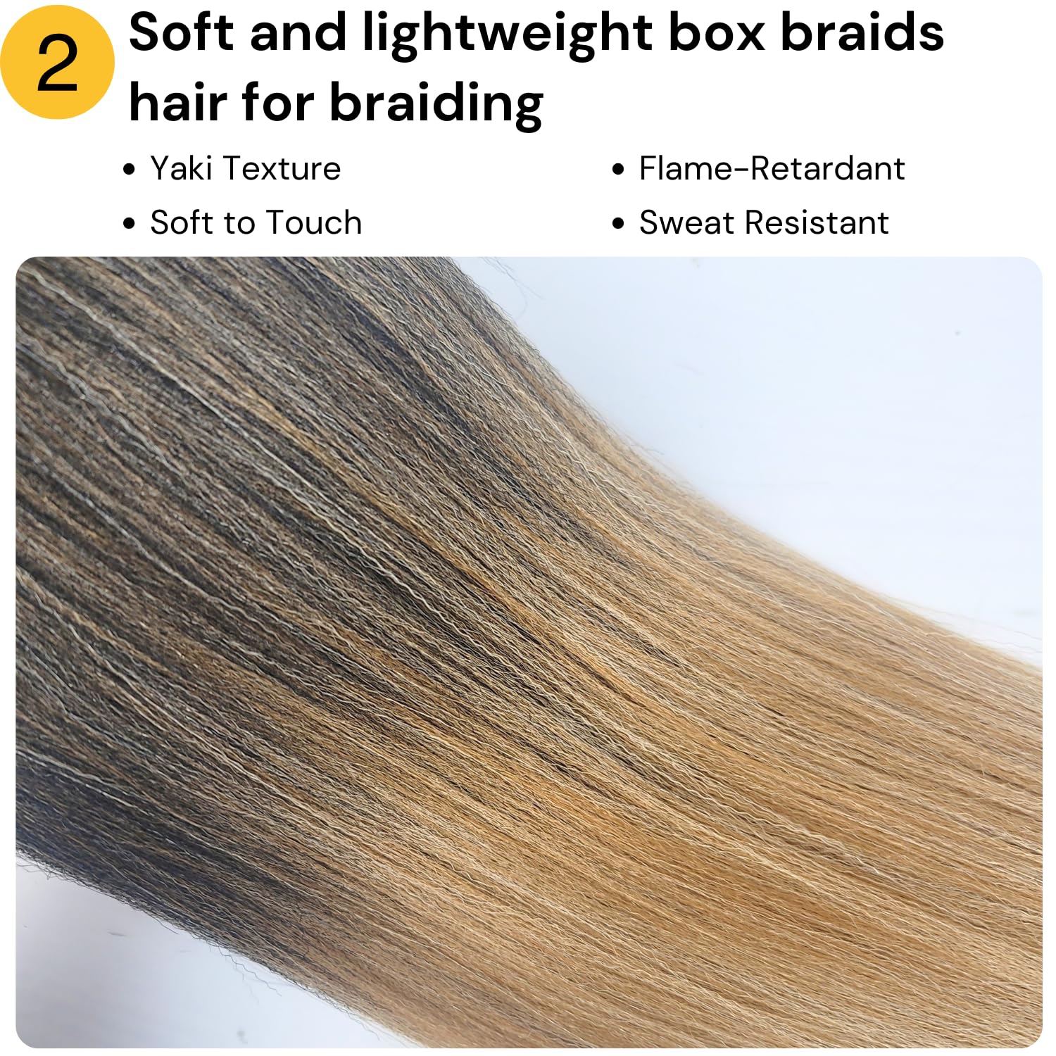 Ombre Brown Braiding Hair ez braid pre stretched braiding hair Extensions for Knotless Box Braids 3 Packs