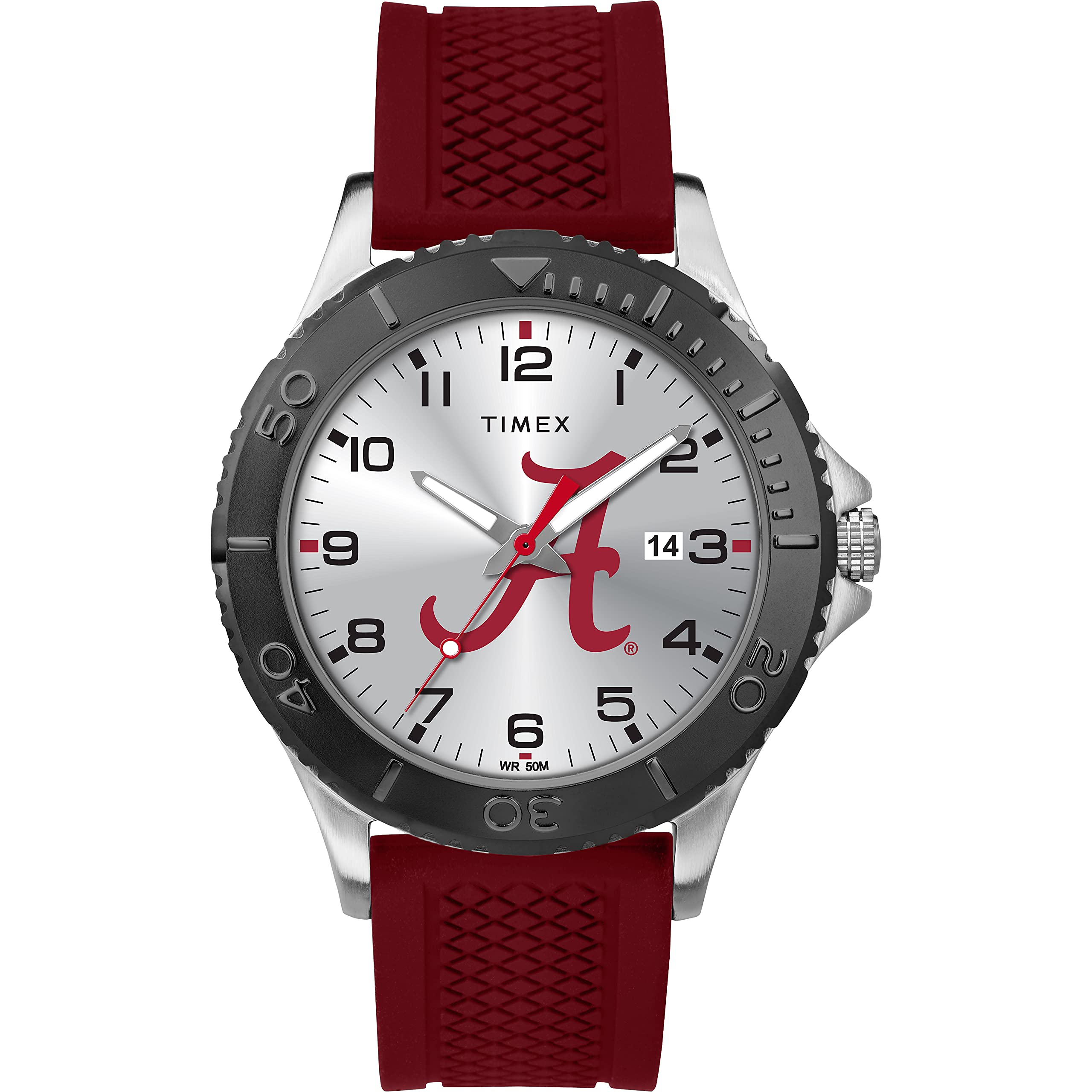 Timex Tribute Men's Collegiate Gamer 42mm Watch - Alabama Crimson Tide with Crimson Silicone Strap