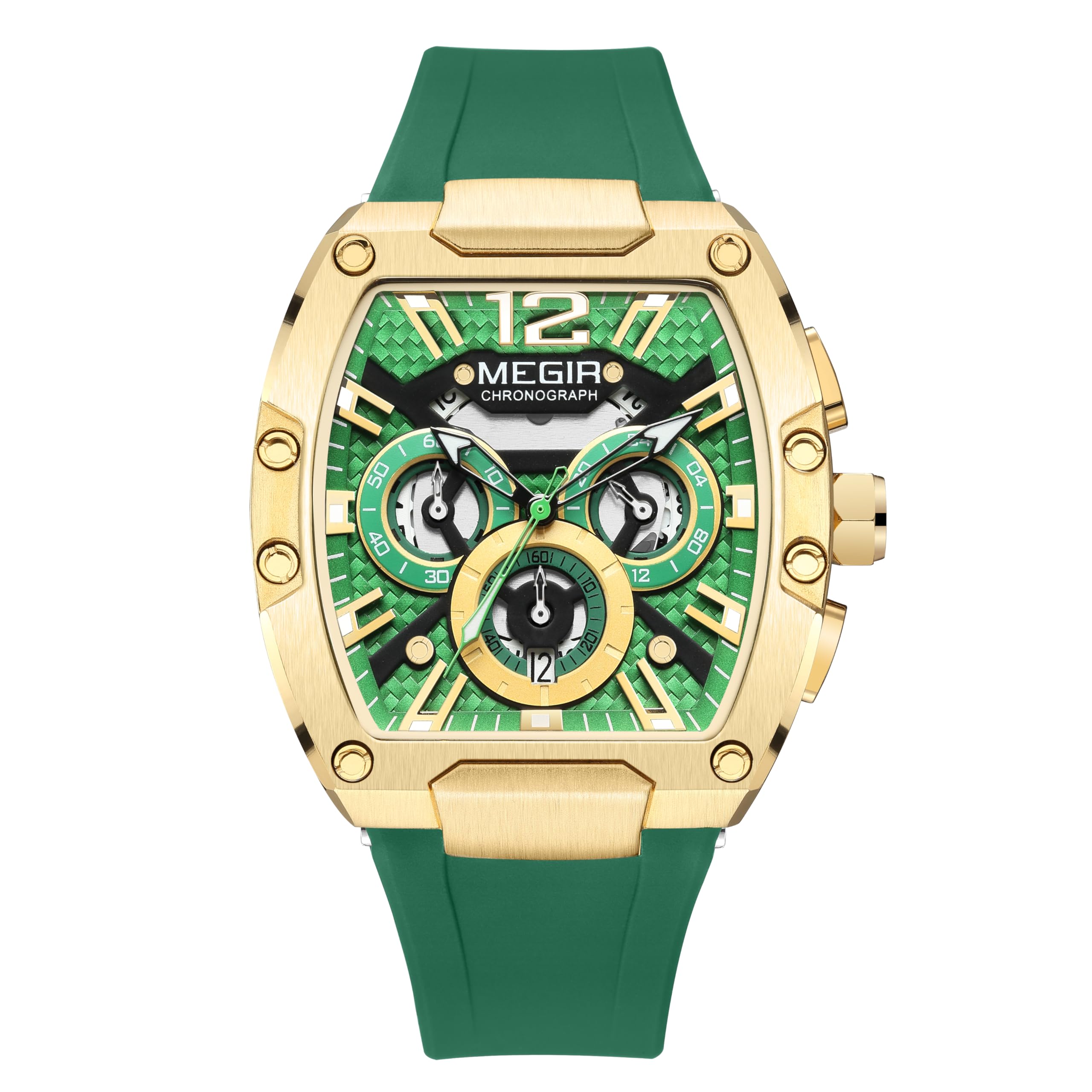 Megir Analog Chronograph With Date Display Military Analog Watch  For Men (Green)