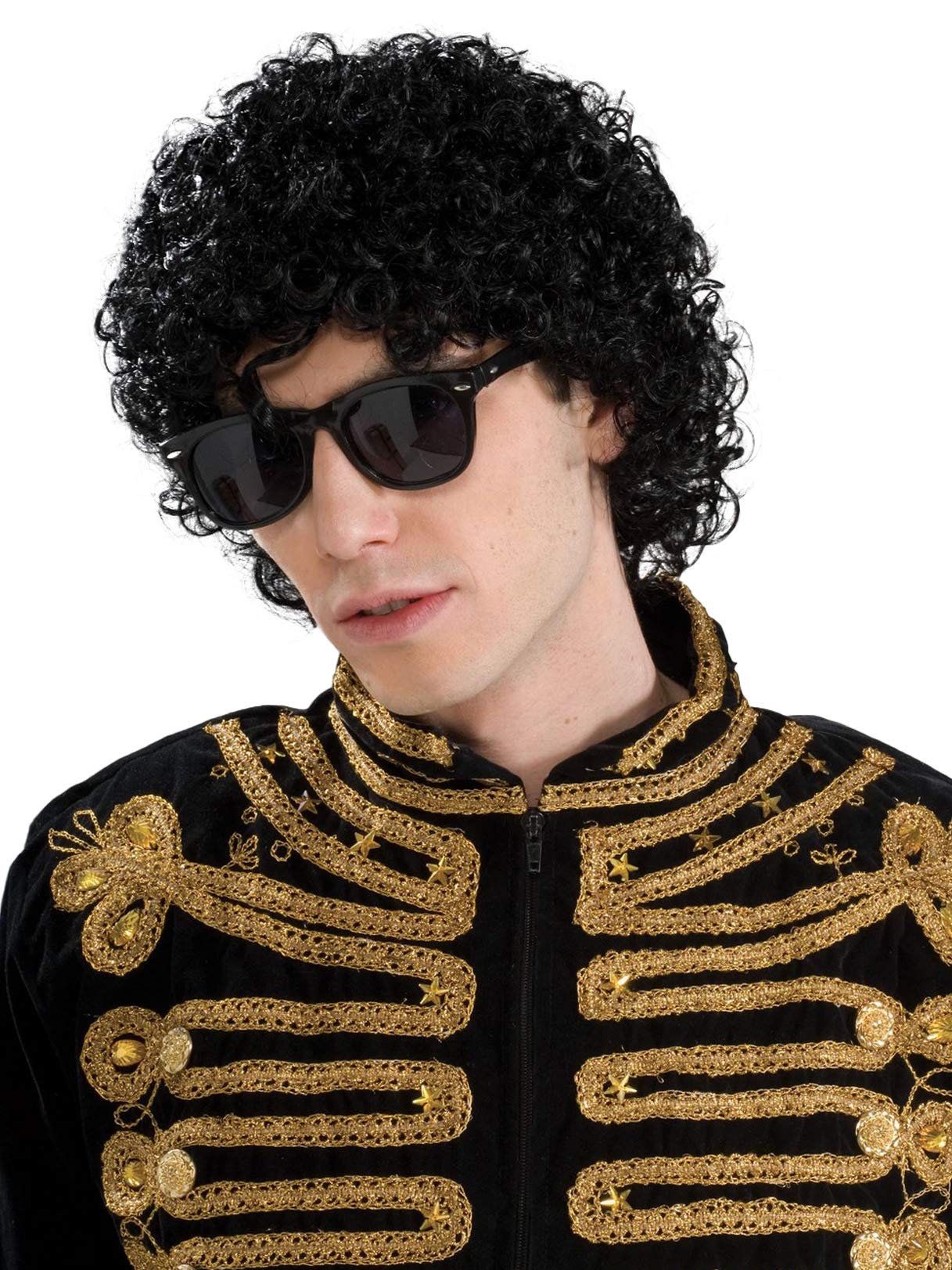 Forum Novelties mens 80's to the Maxx Short Black Pop Star Afro Wig Party Supplies, Black, One Size US