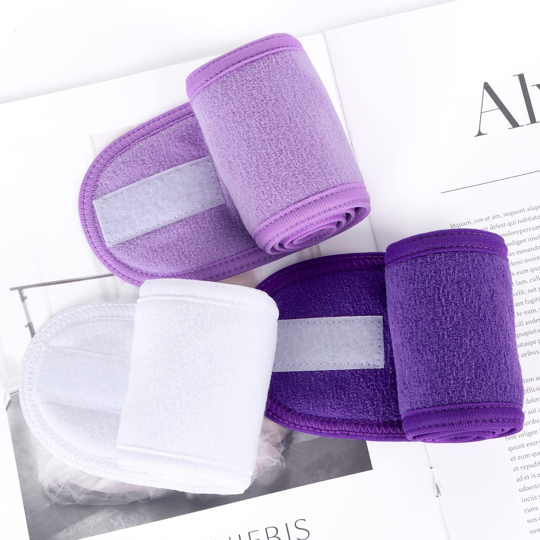 Lades Face Washing Skincare Headband - Terry Cloth Adjustable Face Wash Headbands For Make Up,Spa Faicla Mask
