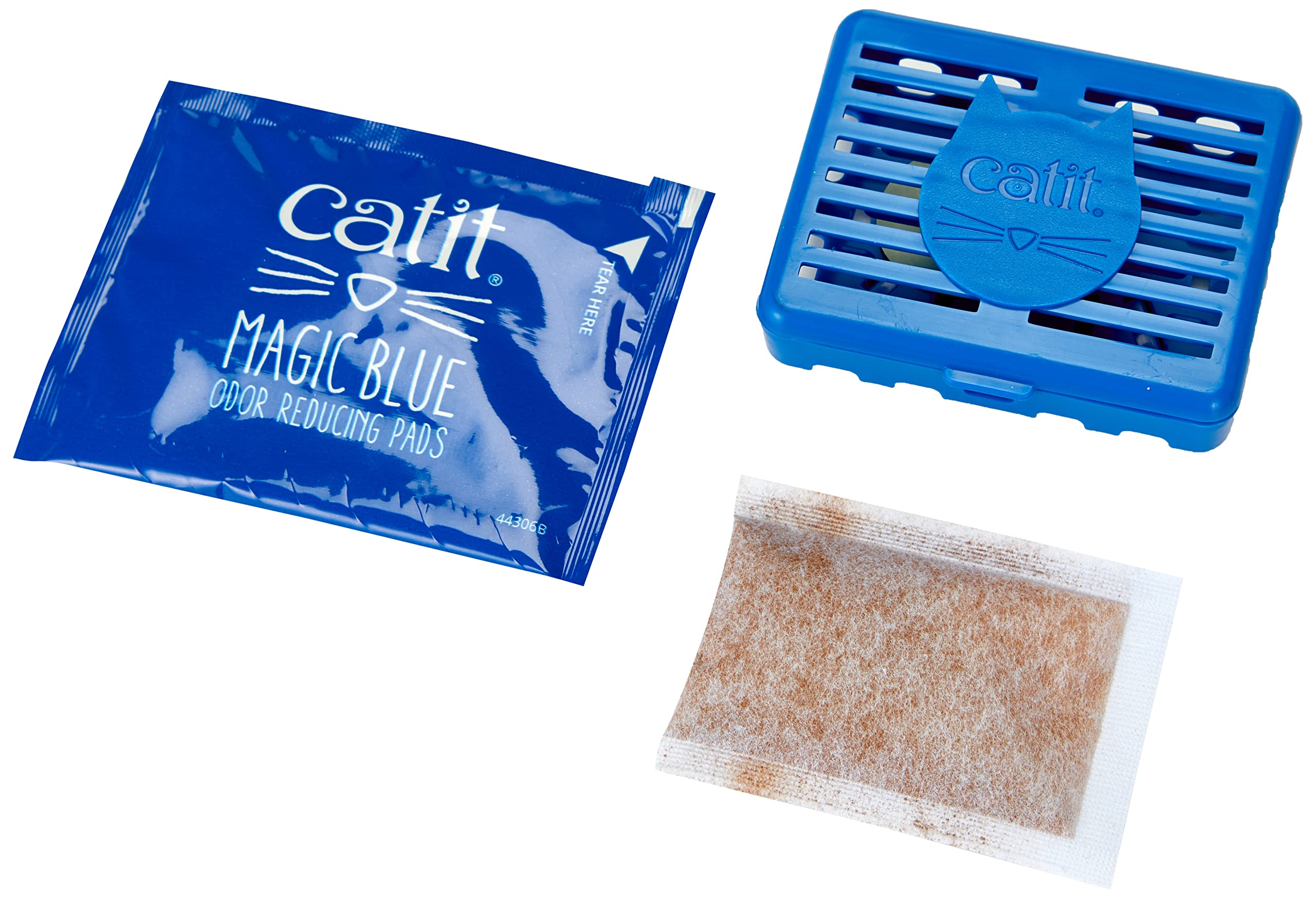 Catit Magic Blue Air Purifier for Cat Litter Box - Model 44305W, Plastic & Foam Cartridge