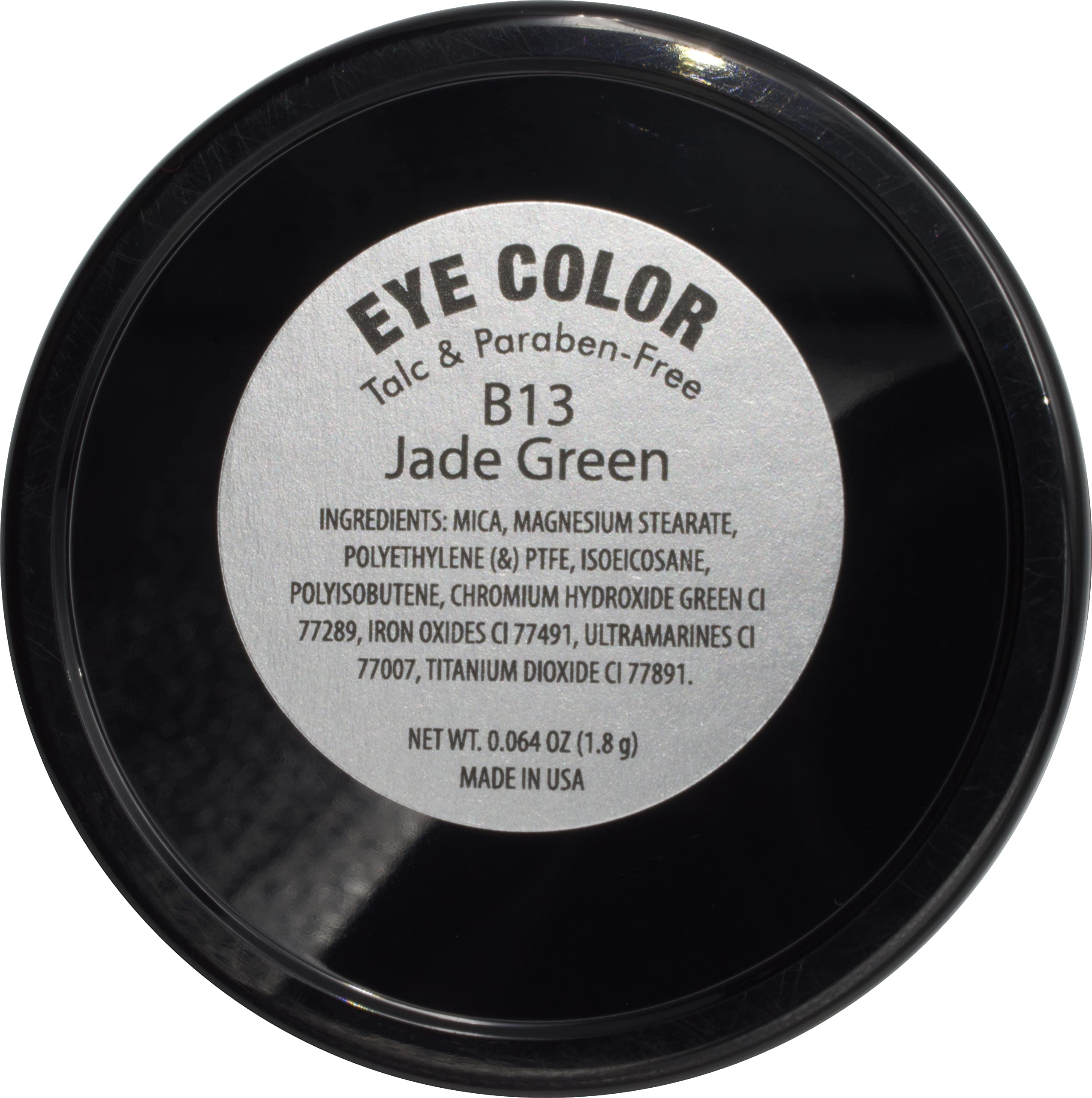 Pure Ziva Jade Green Shimmering Eucalyptus Olive Soft Pressed Powder Single Vegan Eyeshadow; Talc, Paraben & Cruelty Free