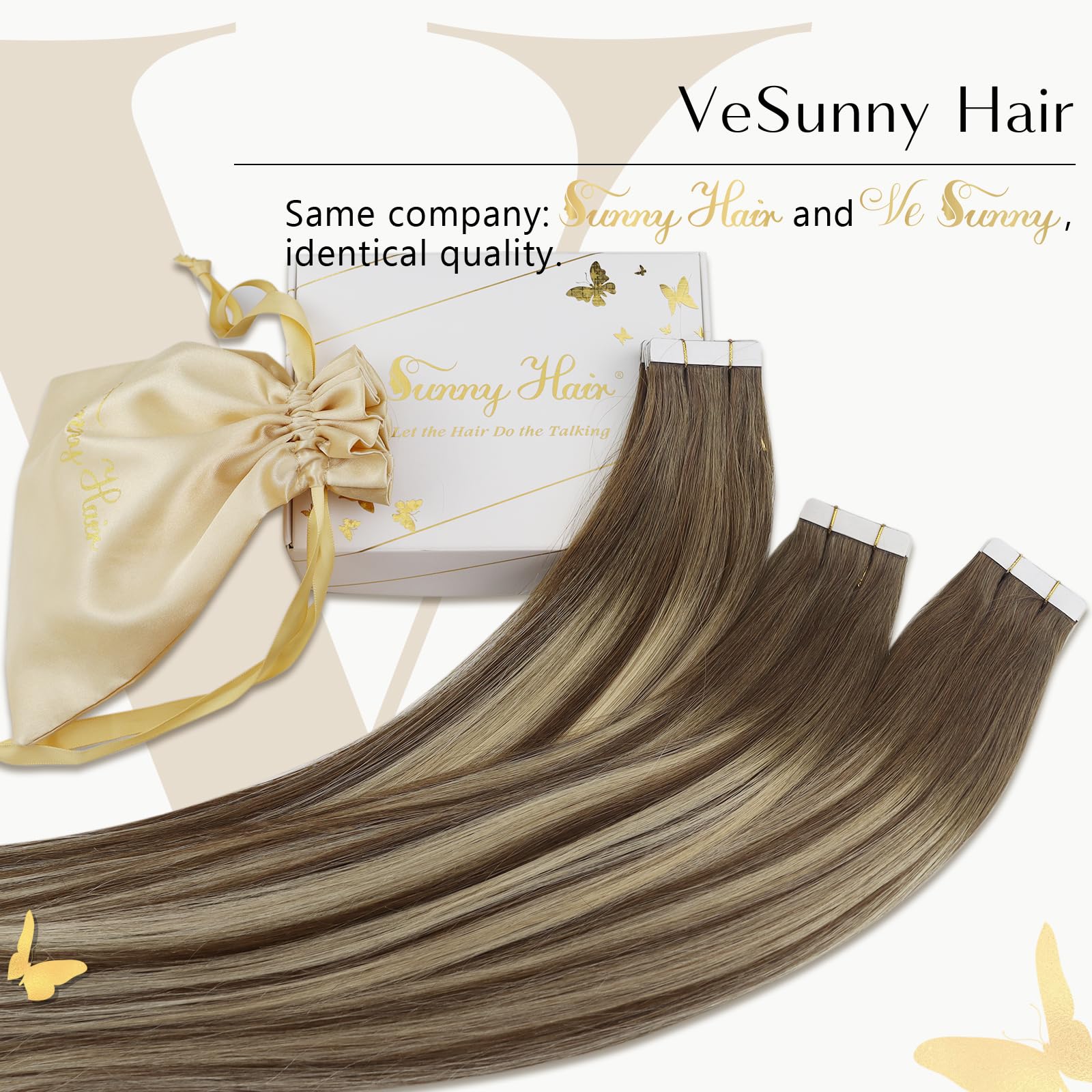 Ve Sunny 24Inch Ombre Tape In Hair Extensions Brown Hair Tape In Extensions Real Human Hair Balayage Light Brown Ombre Platinum