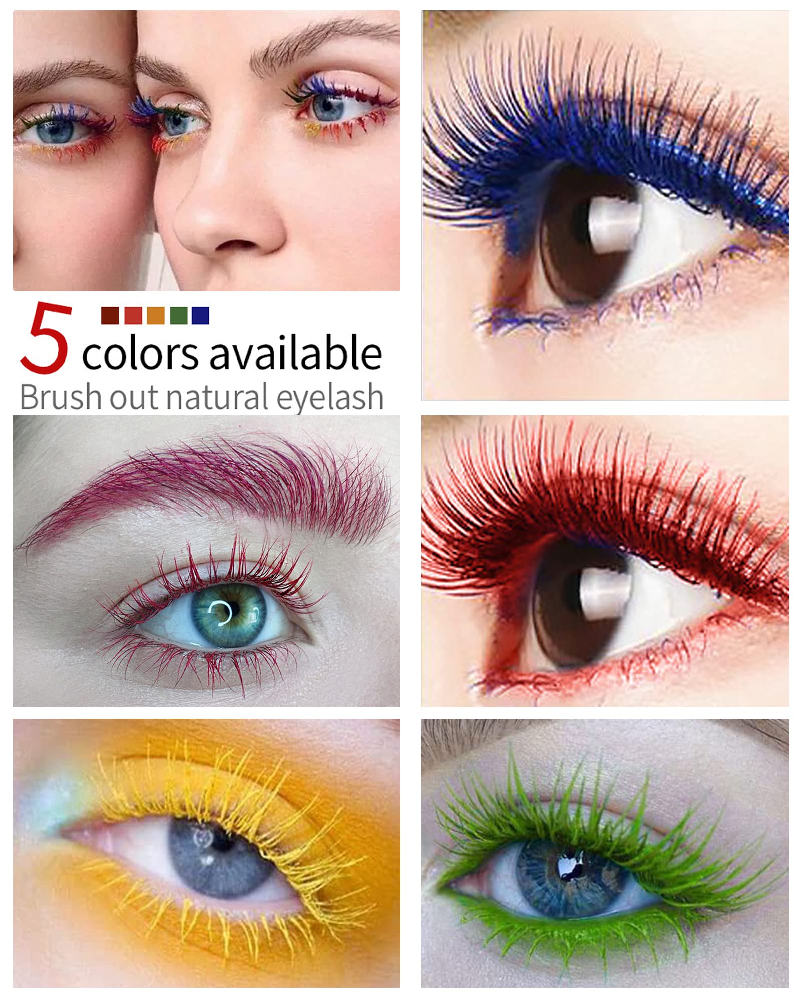 Blue Mascara Voluminous Waterproof Cat Eye Makeup Color Mascara For Eyelashes Volumizing Lengthening Curling Defining Washable E