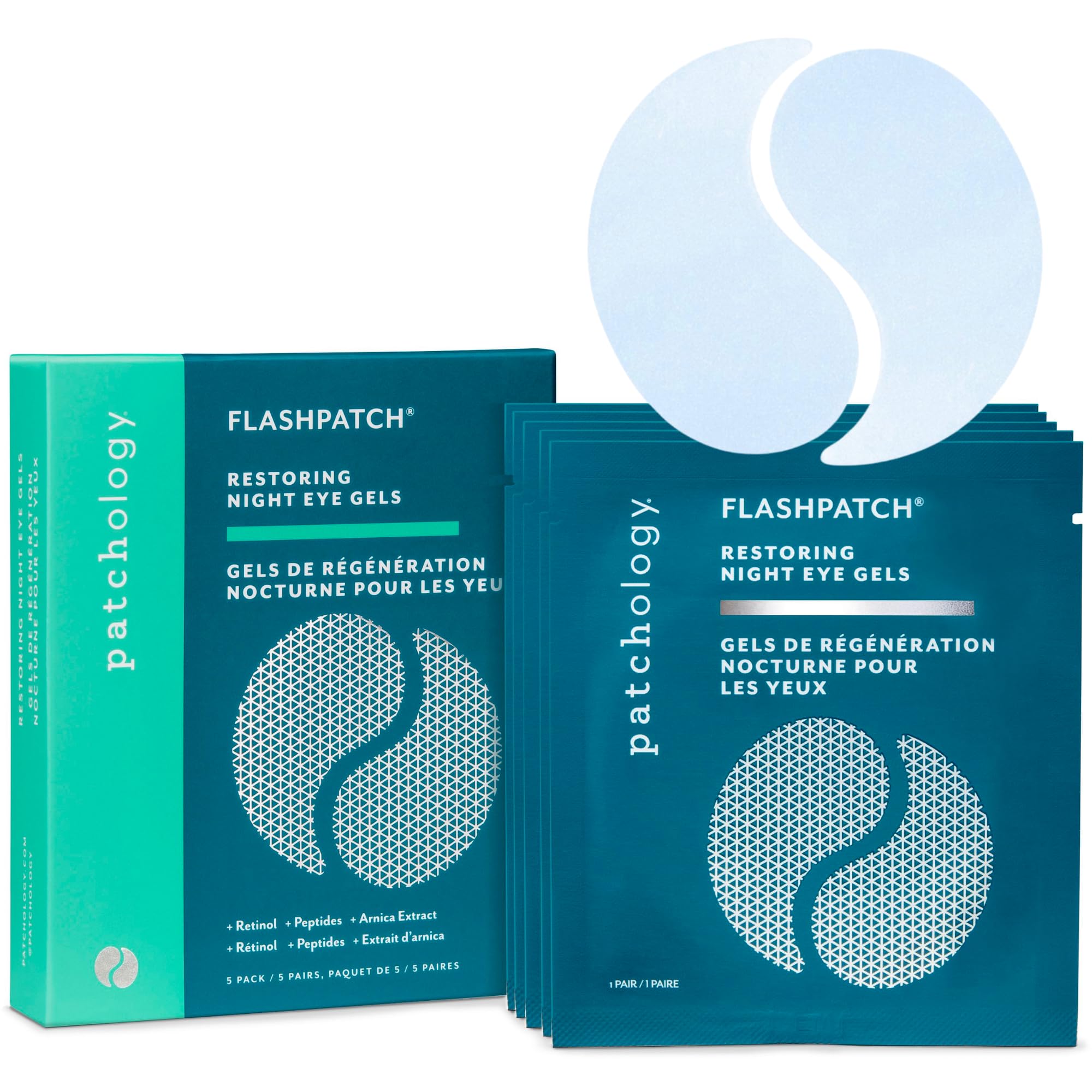 Patchology Restoring Eye Gel Patches with Retinol & Collagen - Under Eye Mask for Dark Circles, Puffy Eyes, & Wrinkles - Anti-Ag