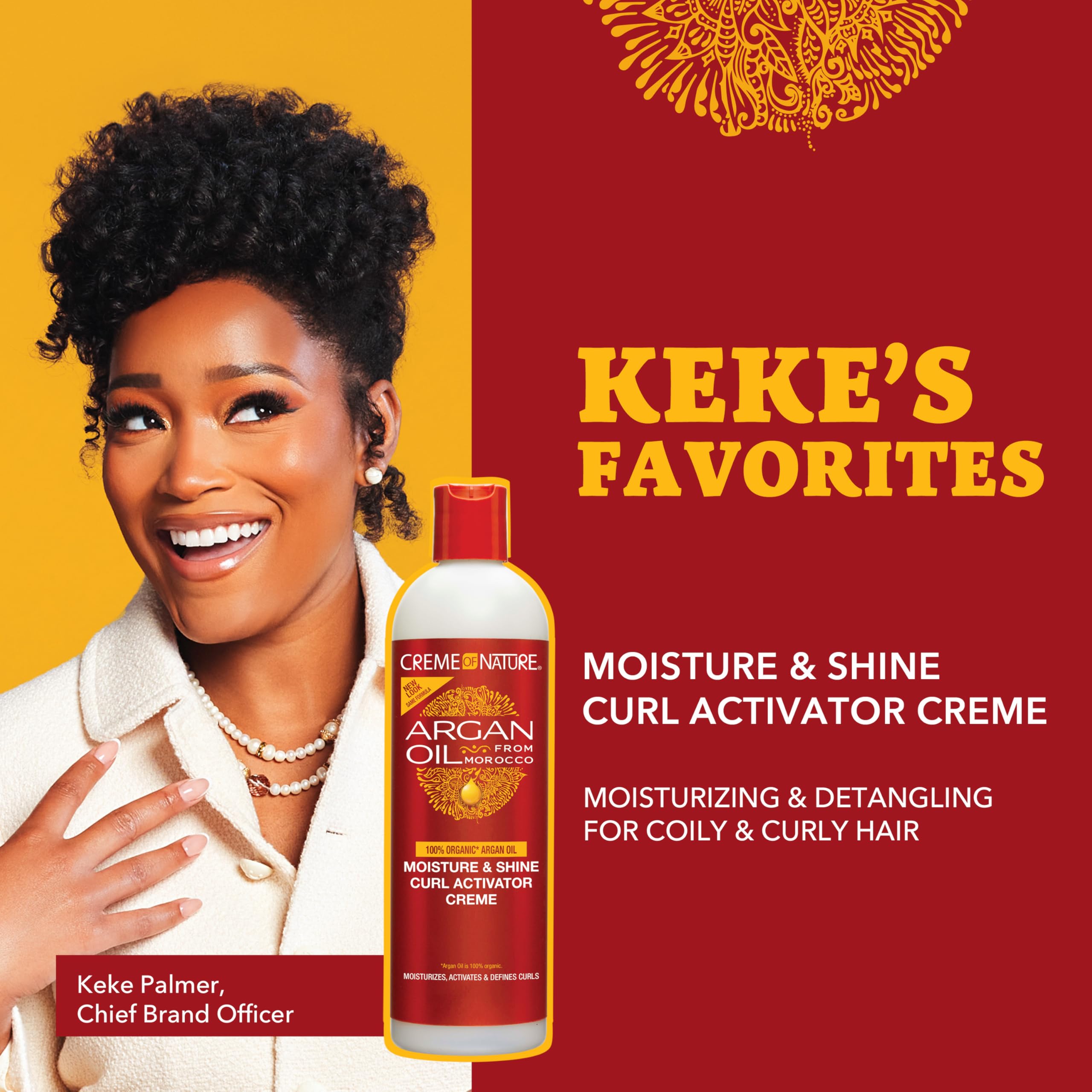 Creme Of Nature, Argan Oil Moisture & Shine Curl Activator Crme, Argan Oil Of Morocco, 12 Fl Oz