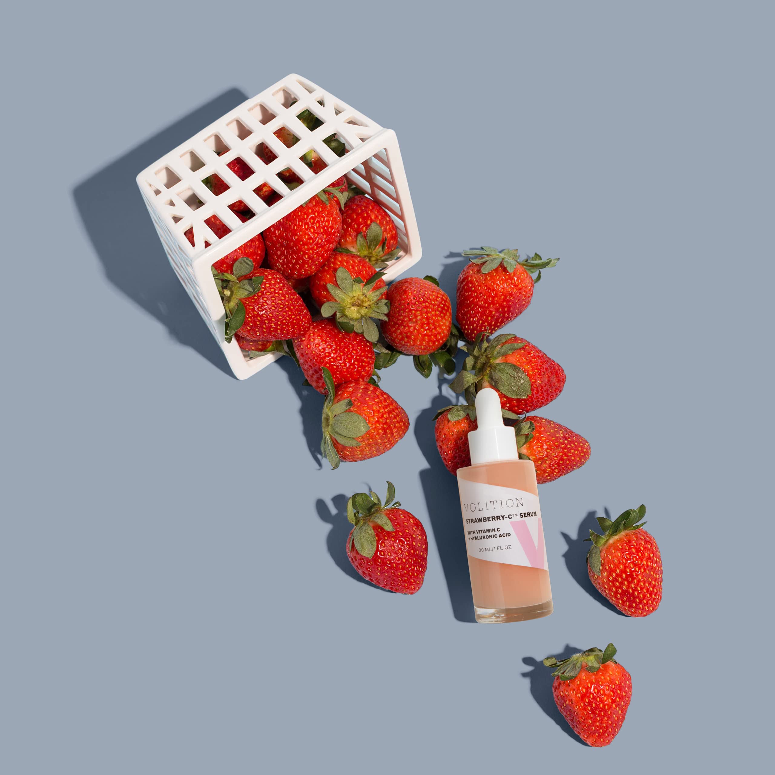 Volition Beauty Strawberry-C Brightening Serum with Vitamin C + Hyaluronic Acid 30ml/1oz | Vegan, Paraben-Free & Cruelty-Free