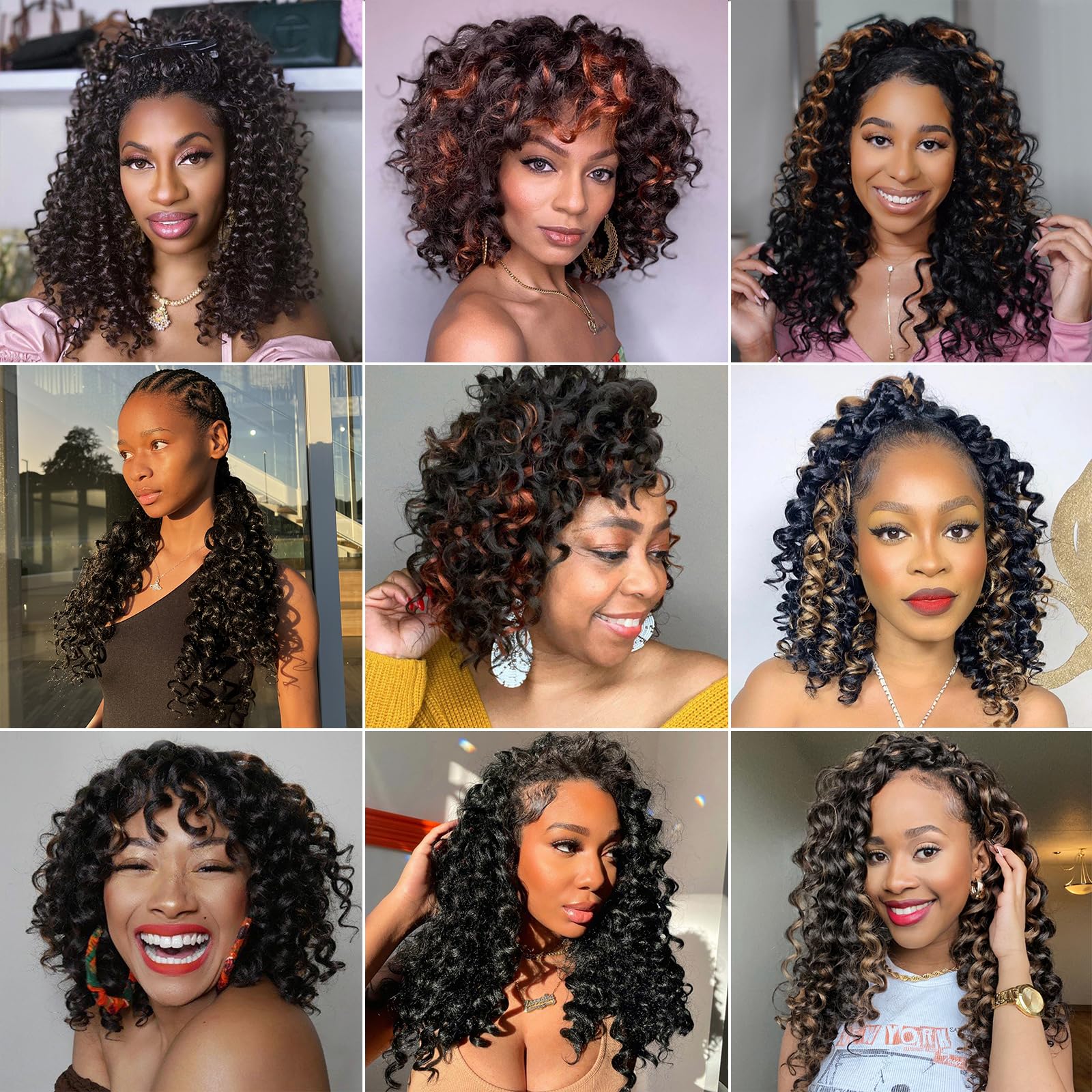 Toyotress Beach Curl Crochet Hair - 10 Inch 8 Packs Dark Brown Ocean Wave Crochet Hair, Short Curly Water Wave Deep Twist Wavy B