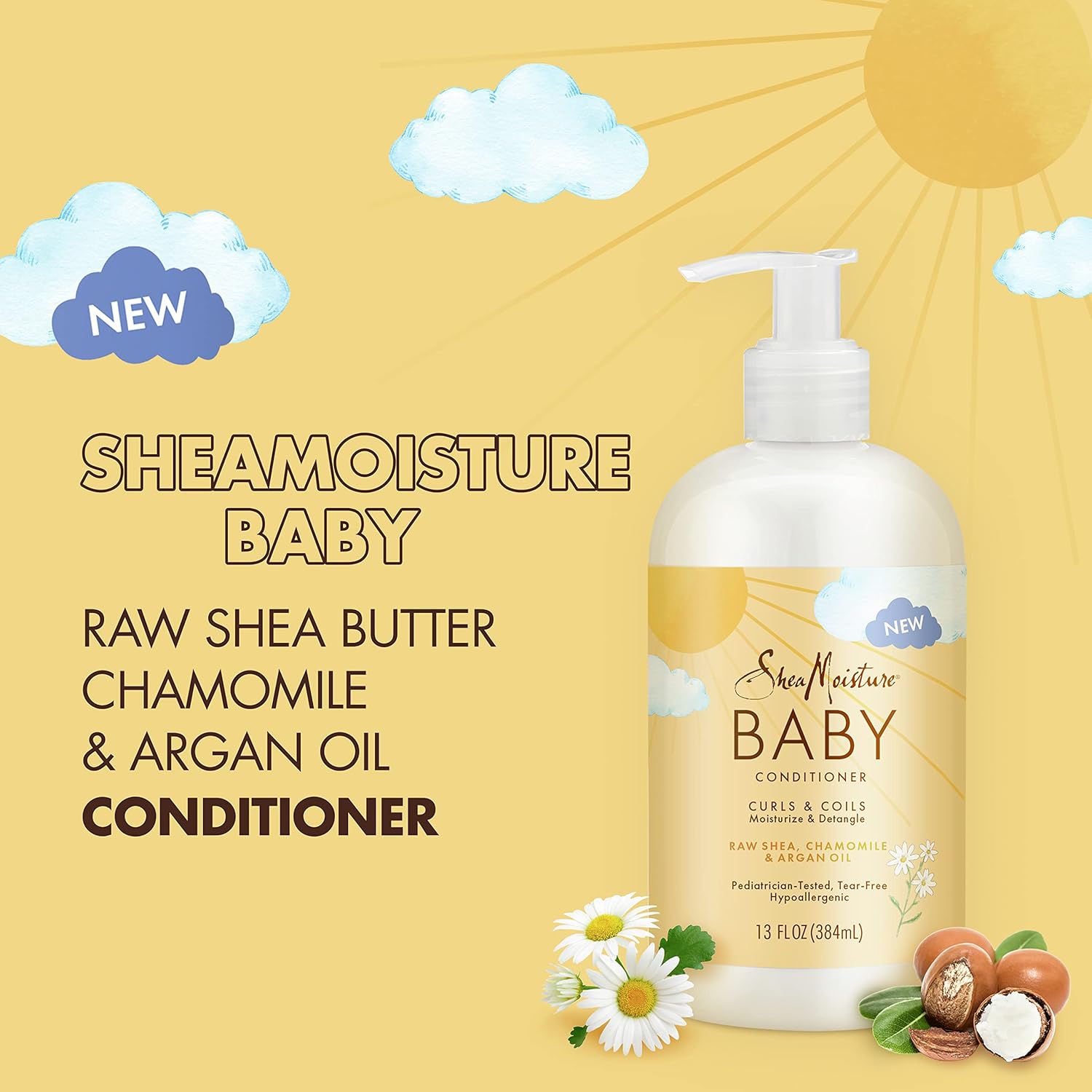 SheaMoisture Regular Conditioner for Curly Hair Raw Shea, Chamomile and Argan Oil Moisturizes and Helps Detangle Delicate Curls and Coils 13 oz
