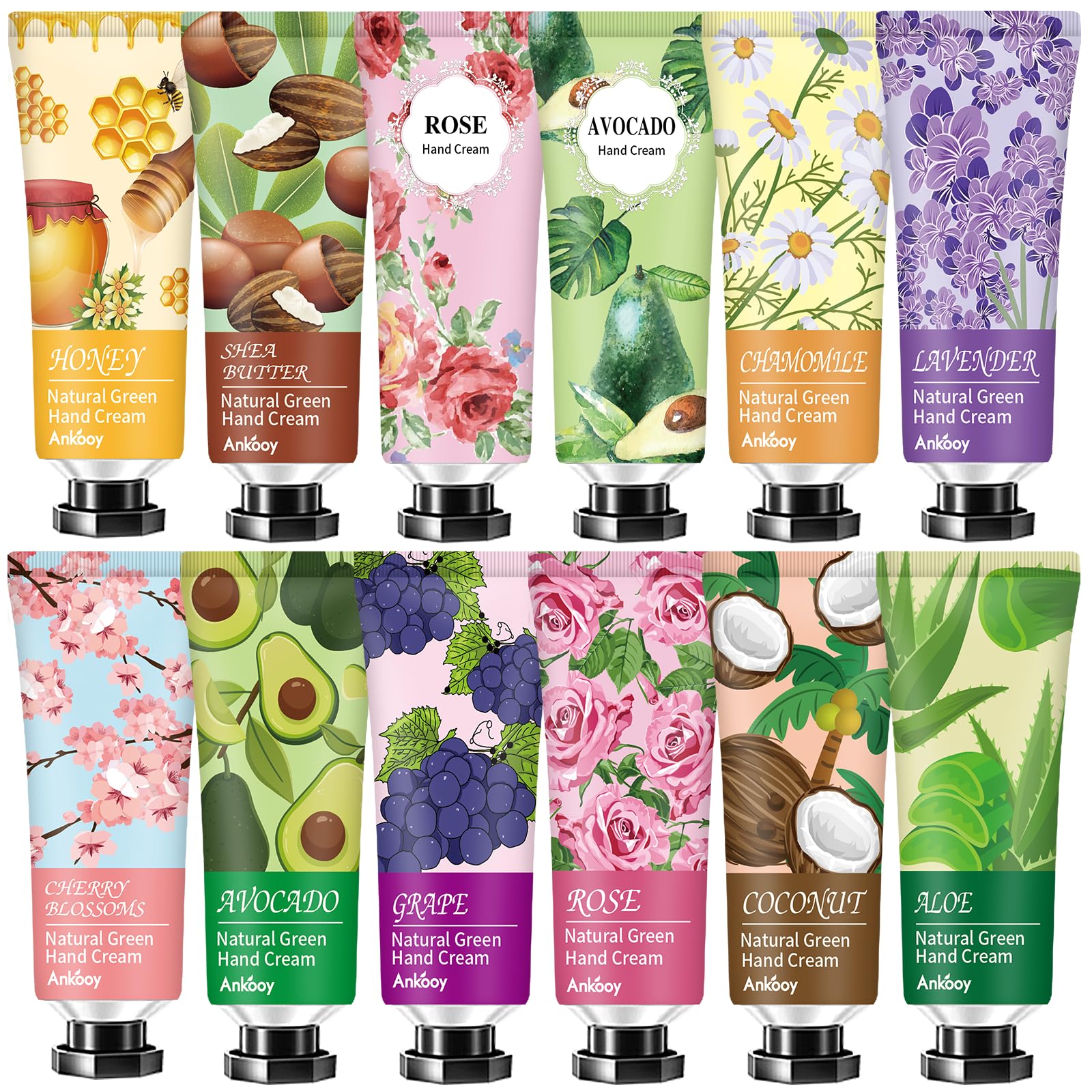 ANKOOY 12 Pack Hand Cream Valentines Day Gifts,Moisturizing Hand Lotion Cream For Dry Hands,Bulk Mini Hand Lotion Gift Sets For 