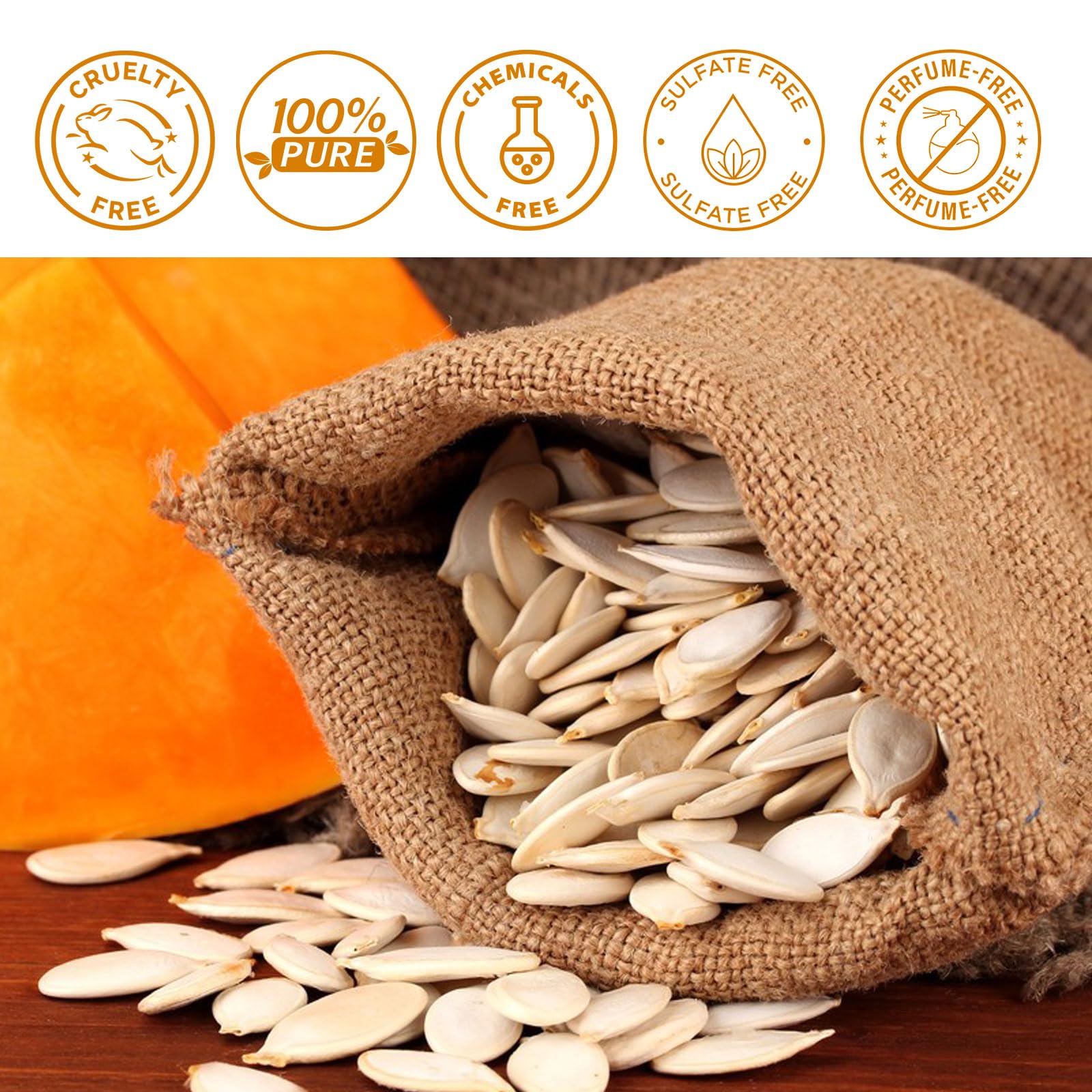 Pumpkin Seed Oil 2Fl Oz, Pure Cold Pressed Pumpkin Seed Oil For Dry Damaged Hair Growth, Moisturizing Scalp, Nourishment For All
