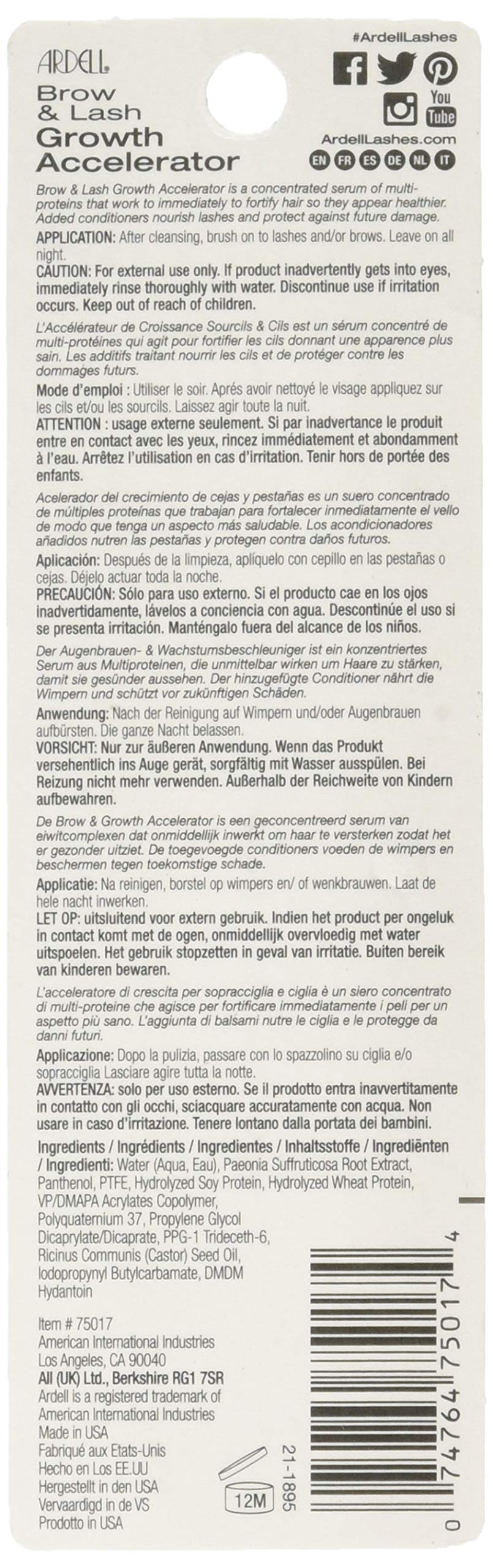 Ardell Brow and Lash Growth Accelerator Treatment Gel, 0.25 Ounce (2 Pack)