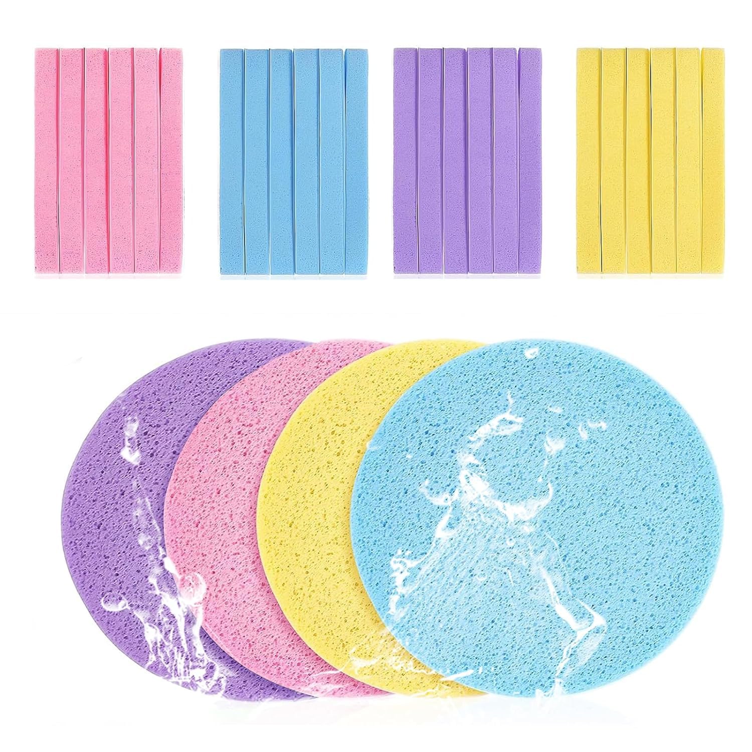 Compressed Facial Sponge Pack Of 12 | Makeup Remover Sponges For Face Cleansing | Expandable Soft Beauty Sponges For Daily Skinc