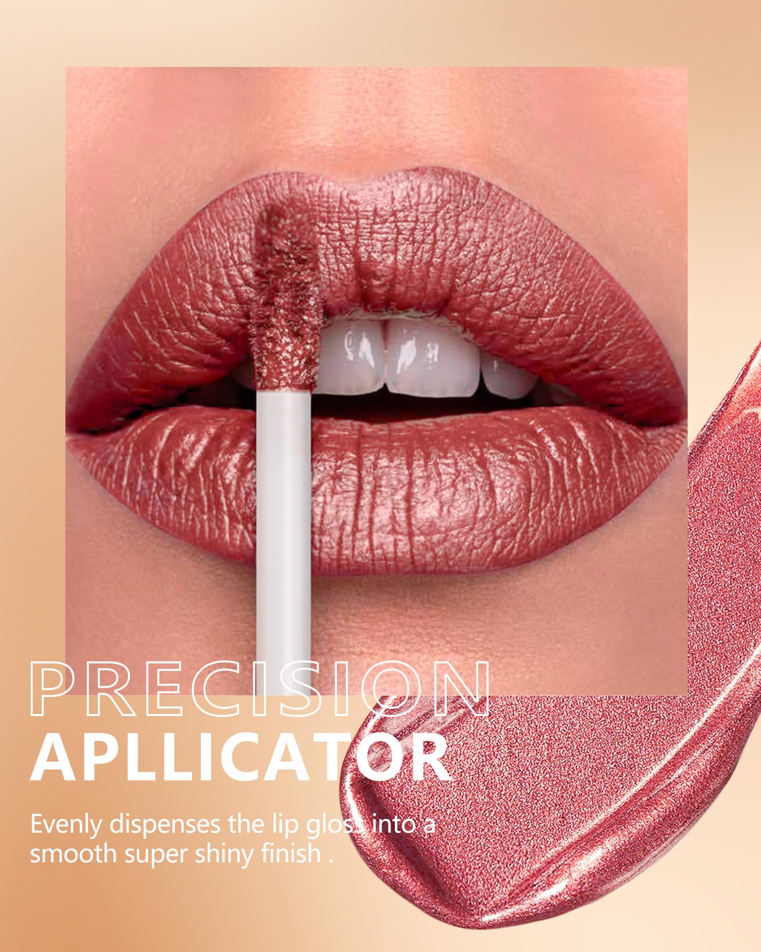 Maki Yika Red Lipstick For Women Metallic Lipsticks Glitter Long Lasting Lipstick No Smudge No Transfer Liquid Pink Lip Gloss (B
