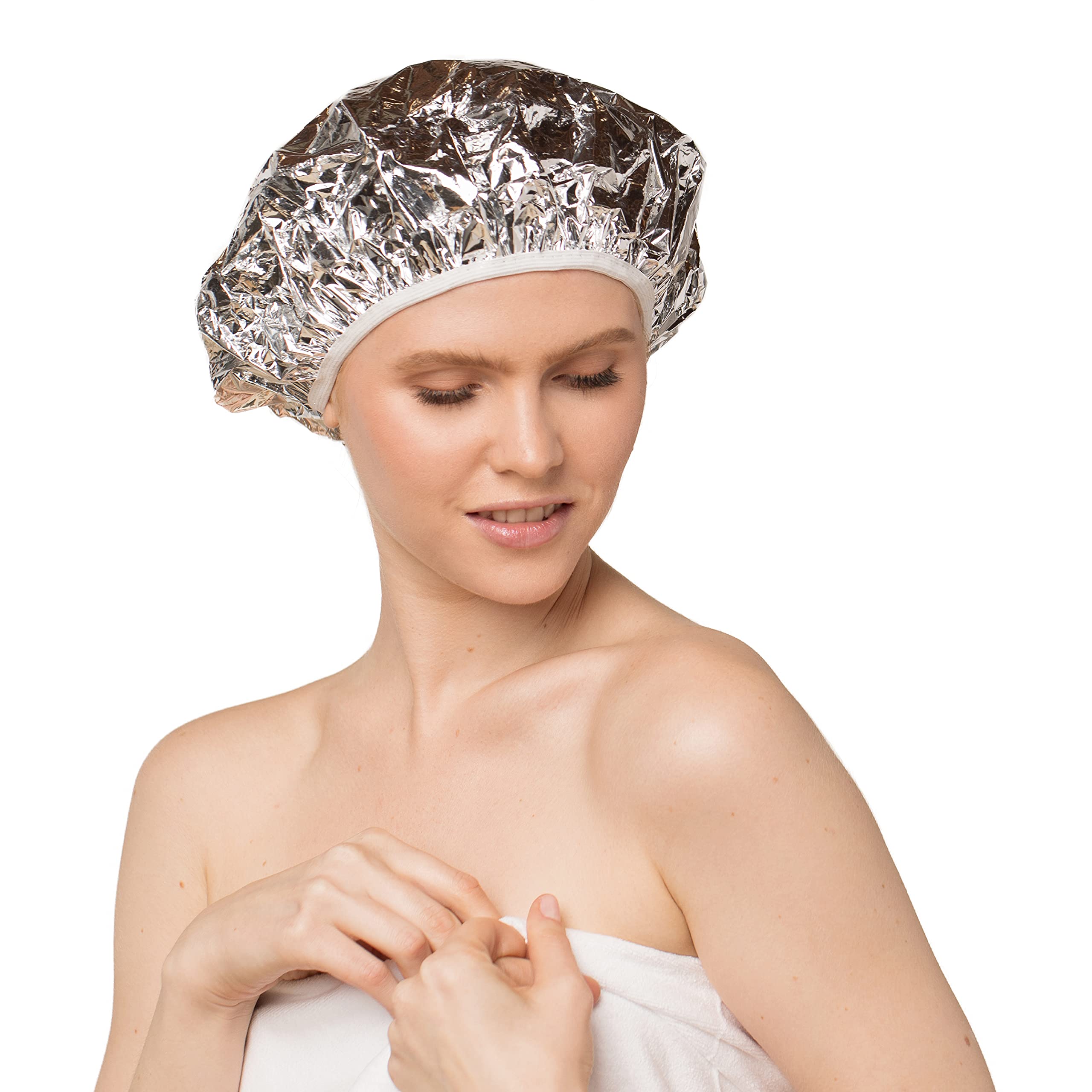 Kitsch Aluminum Foil Hair Heat Cap for Deep Conditioning - Reusable Heating Cap for Deep Conditioner | Tin Foil Hat & Deep Condi