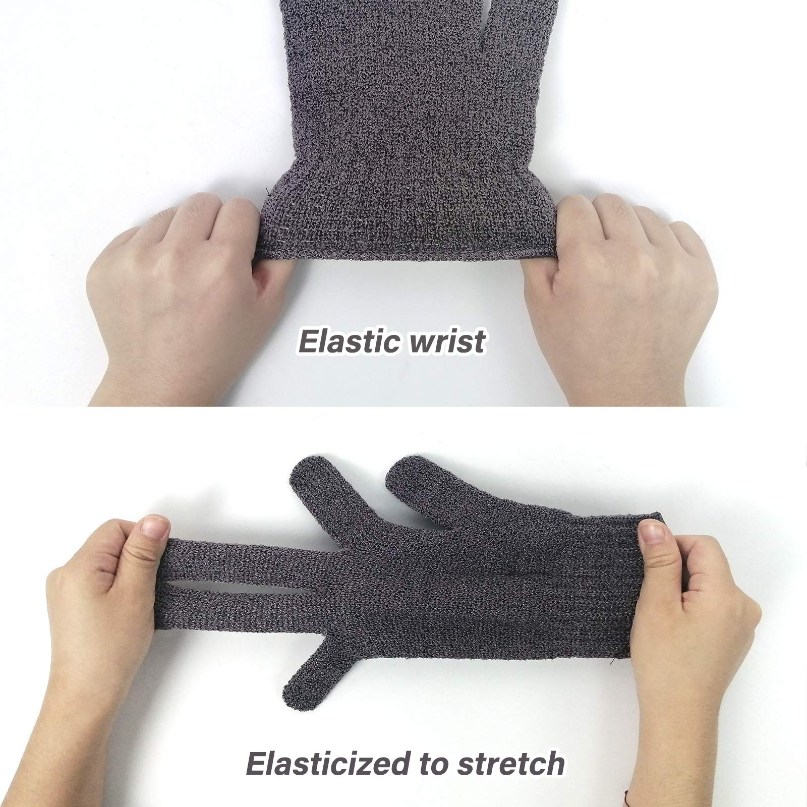 Mig4U Shower Exfoliating Scrub Gloves Medium To Heavy Bathing Gloves Body Wash Dead Skin Removal Deep Cleansing Mitts For Women