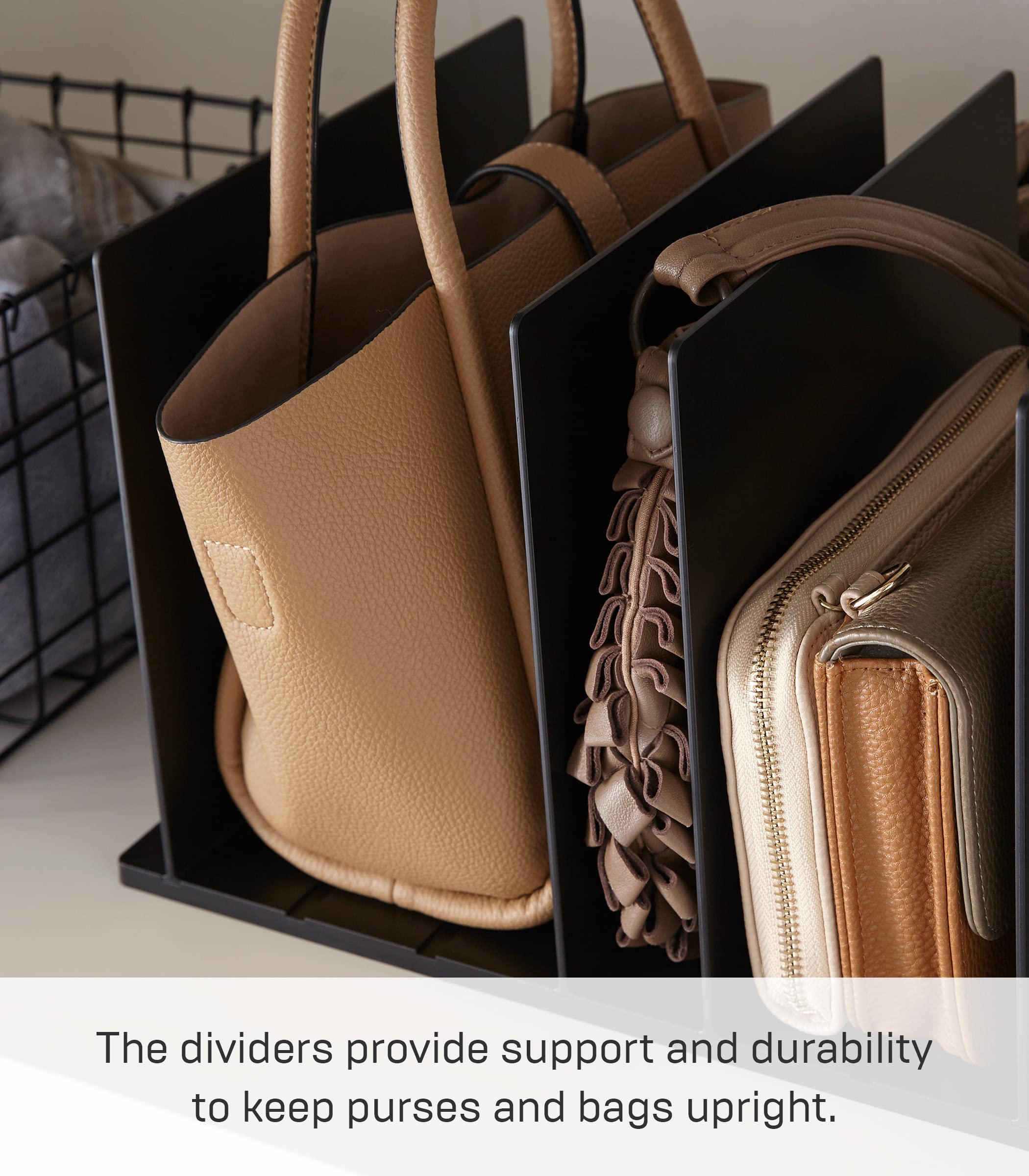 YAMAZAKI Home Smart Purse Organizer/Bag Divider For Closet Shelf - Abs Plastic