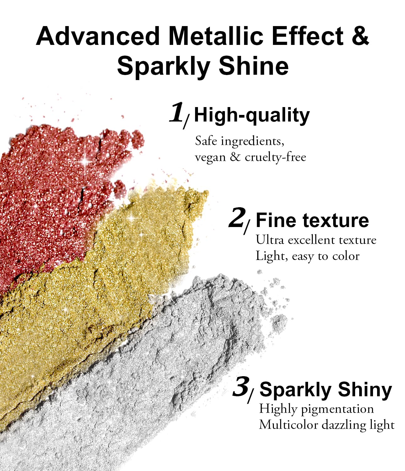 Gold Chrome Nail Powder Ledsuuei - Mirror Effect Metallic Holographic Aurora Iridescent Pearlescent Chrome Nail Powder Rose Gold