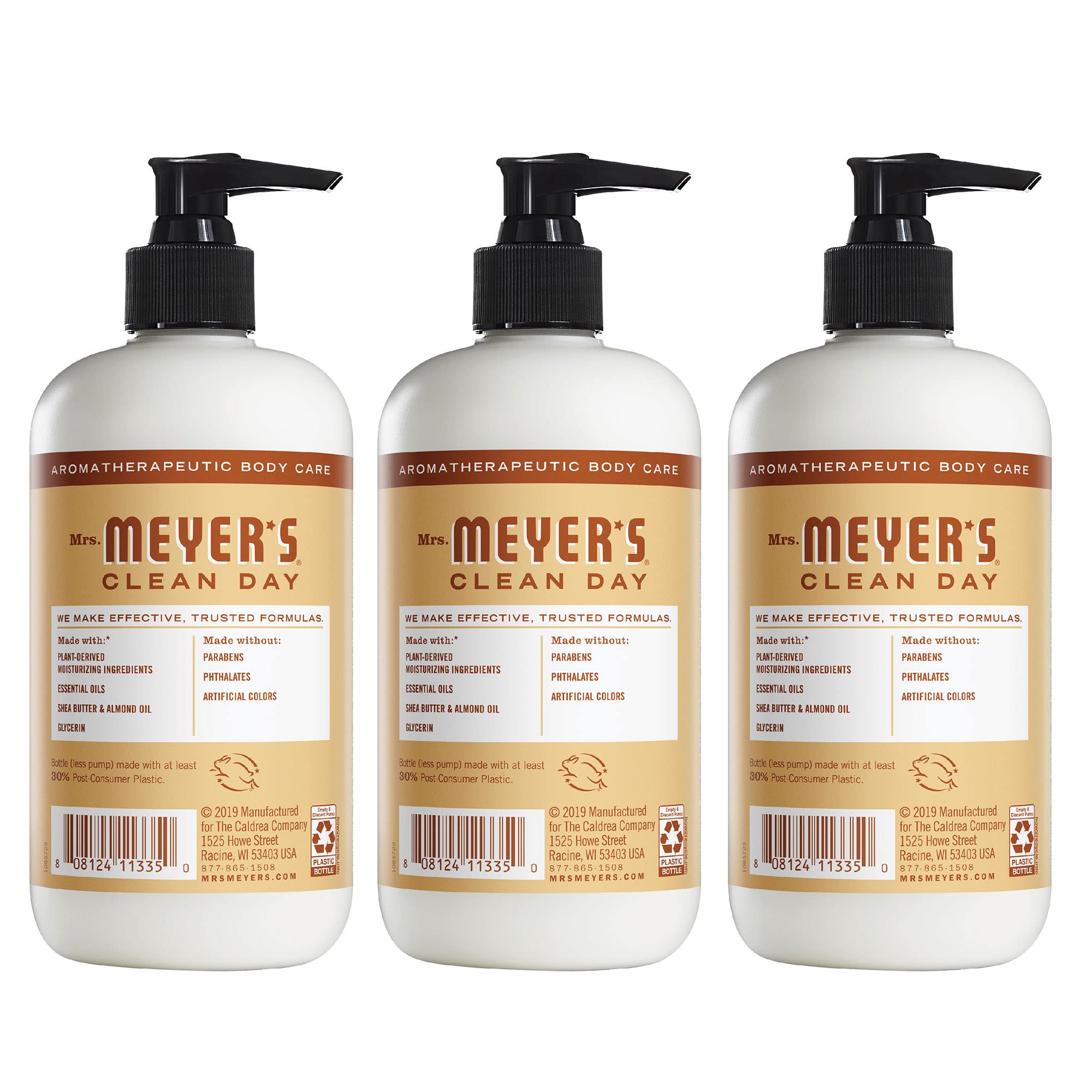 Mrs. Meyer 'S Clean Day Hand Lotion For Dry Hands, Non-Greasy Moisturizer Made With Essential Oils, Oat Blossom, 12 Oz Bottles,