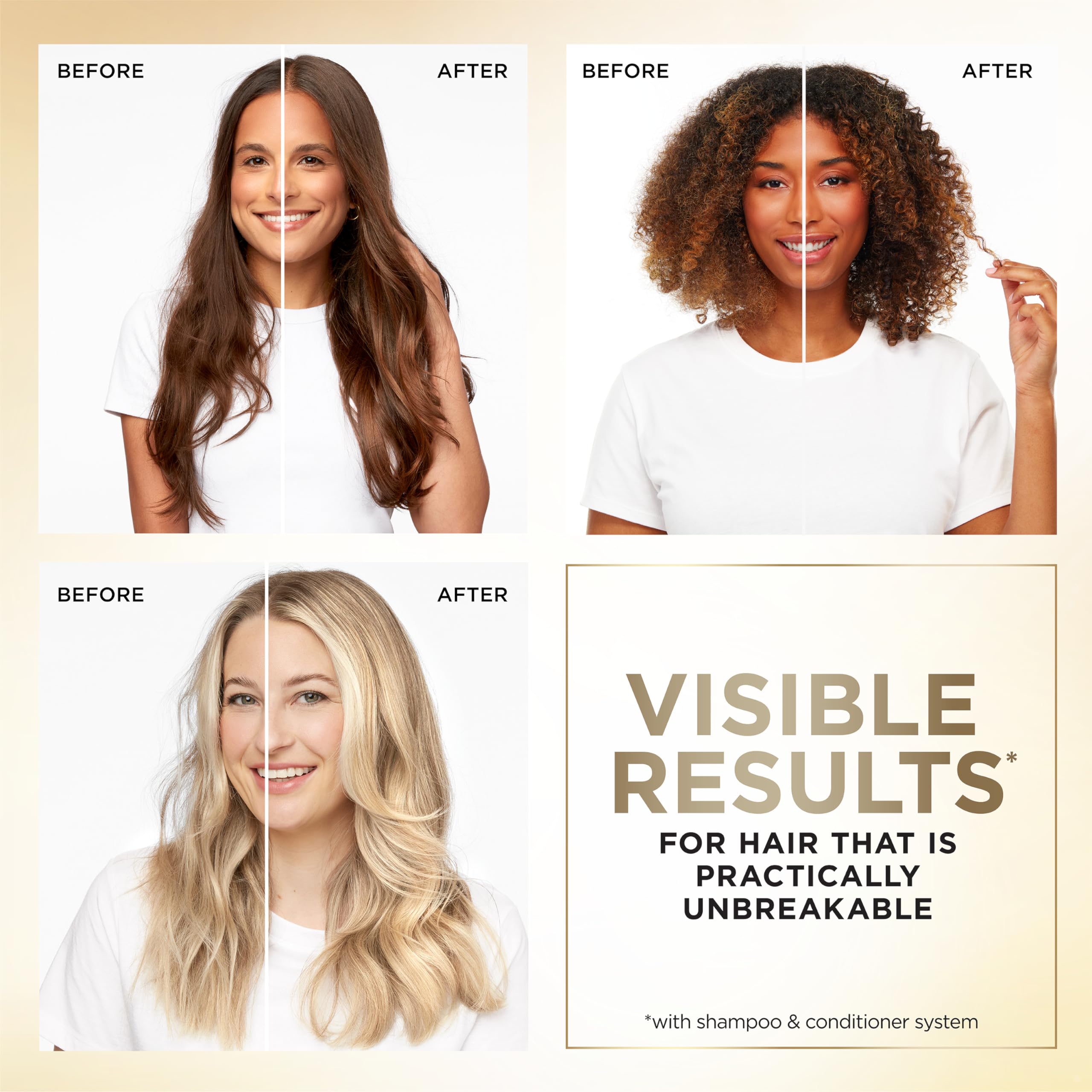 Pantene Infinite Lengths Shampoo, Sulfate Free with Biotin + Collagen, Strengthens Brittle Hair, Up to 90% Less Breakage, Safe f