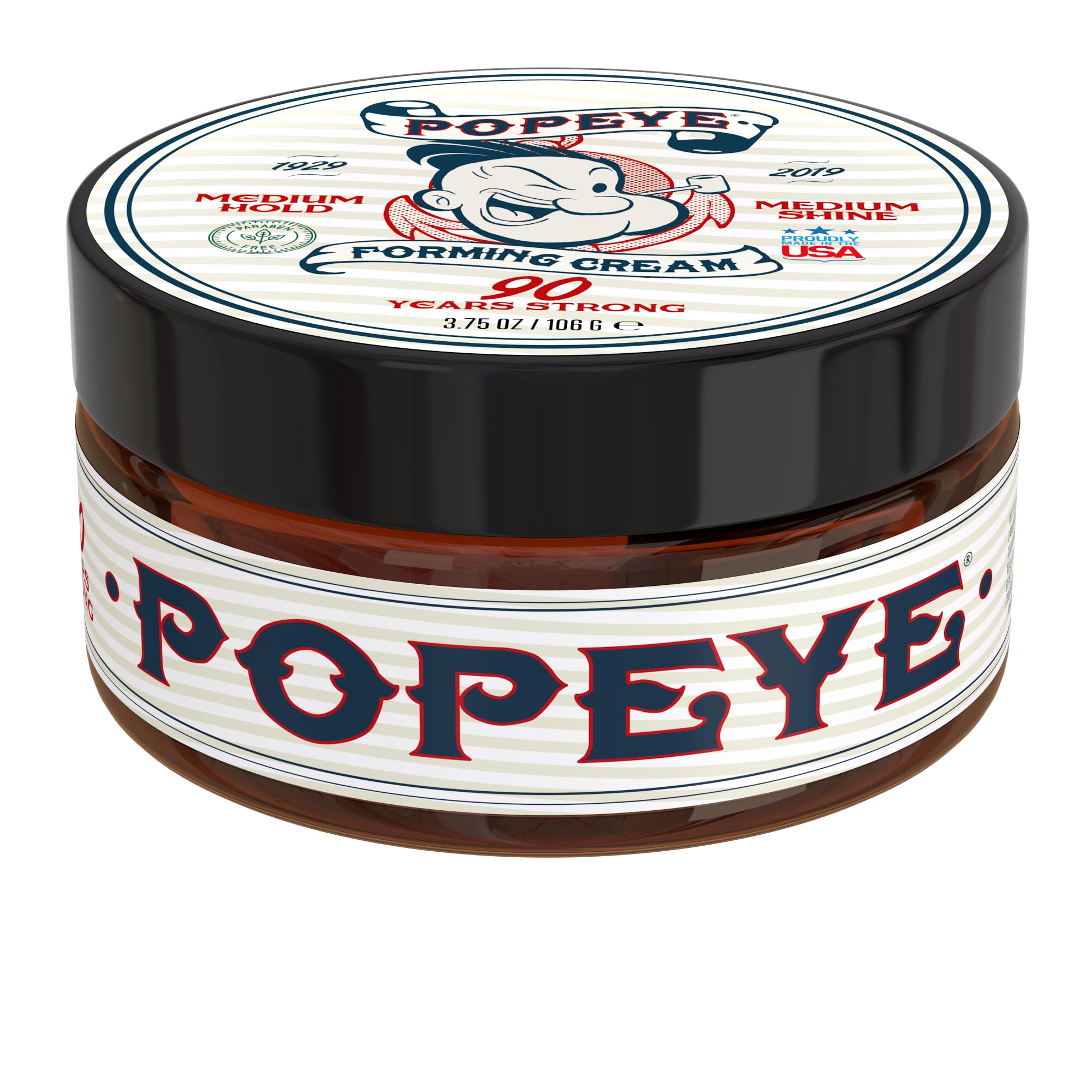 Razor MD Popeye Shaving Co Hair Styling Forming Cream for Men, Medium Hold and Medium Shine Styling Cream, Mens Hair Grooming P