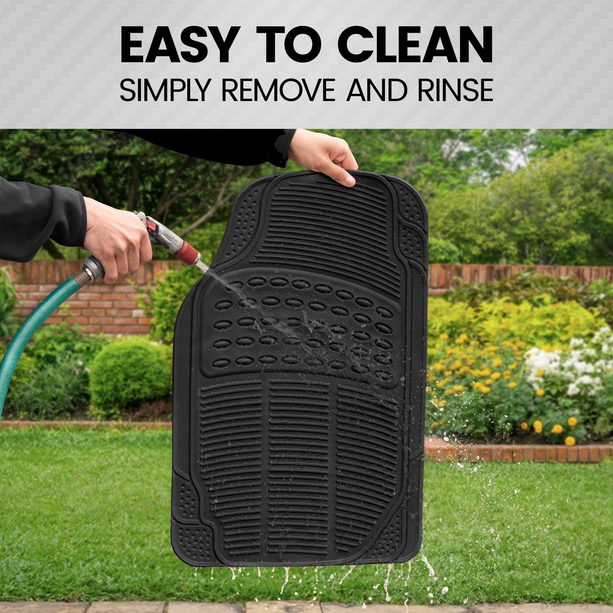 Bdk Contour Liners - Original Heavy Duty Rubber Floor Mats For Car Suv Truck  Van - All Weather Protection (Original)