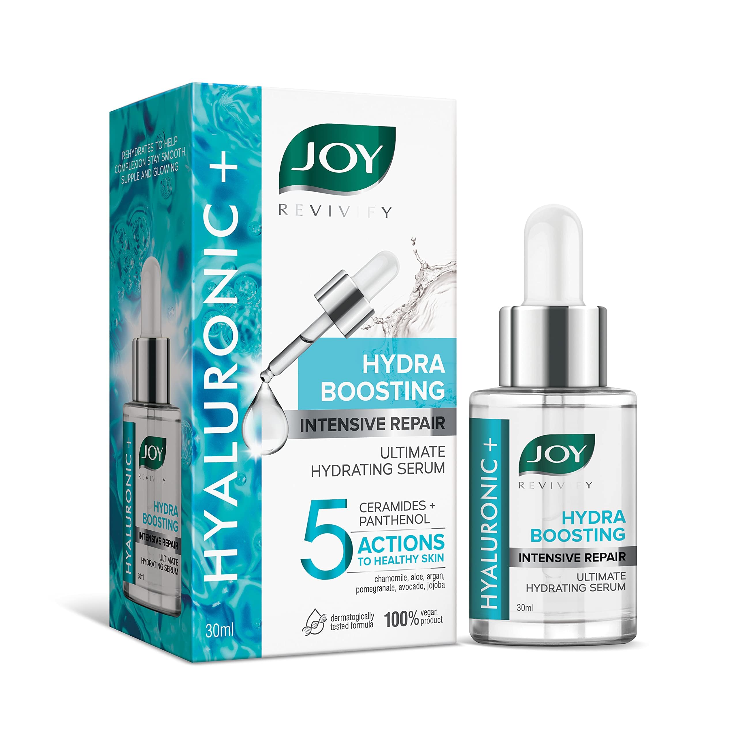 Joy Hydra Boosting Hyaluronic Acid Face Serum For Intensive Repair | Revitalizes, Renews, Rejuvenates, Hydrates & Protects Skin 