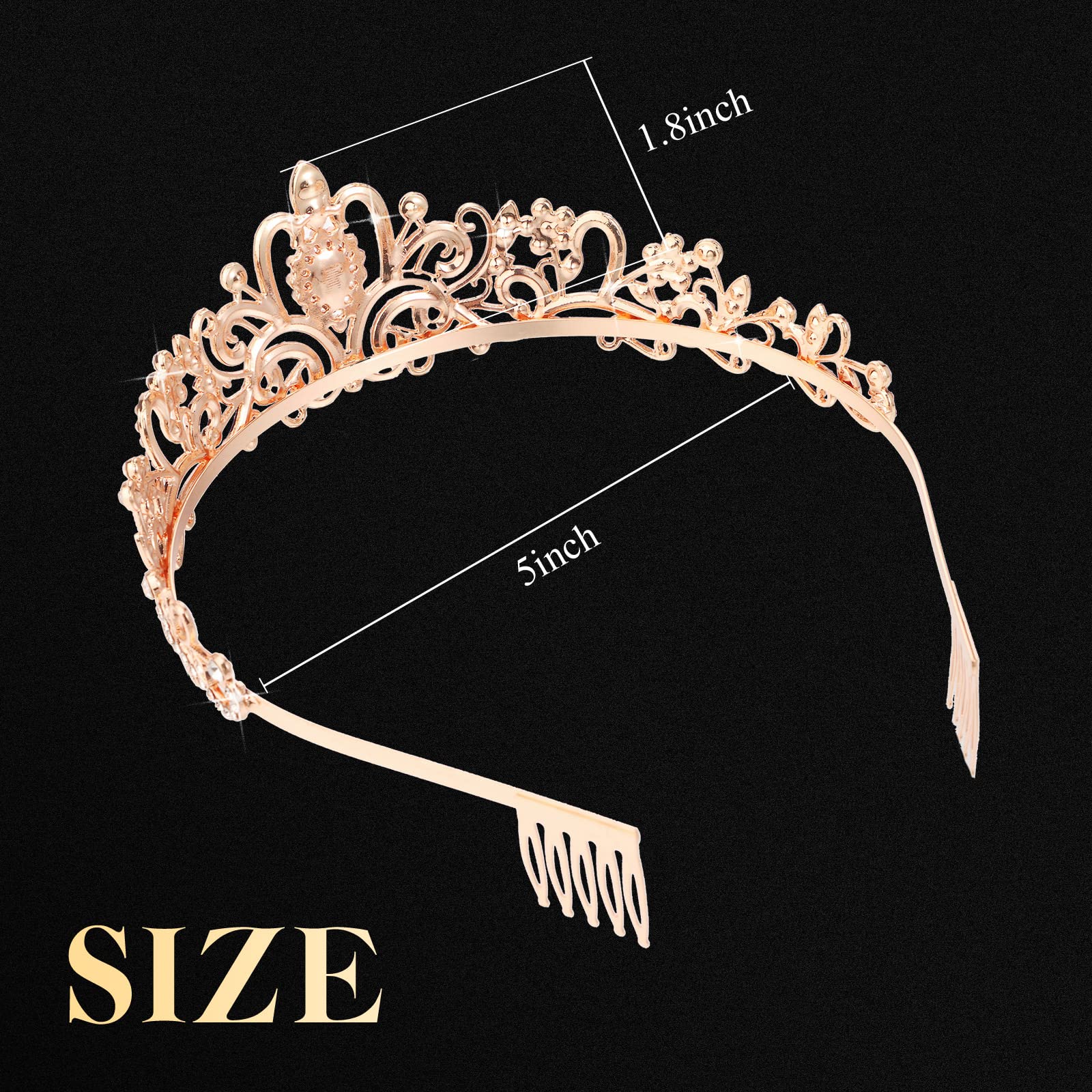 BBTO 10 Pcs Crystal Tiara and Crowns for Women Girls Princess Rhinestone Crown Queen Headband with Combs Bride Tiara for Birthda