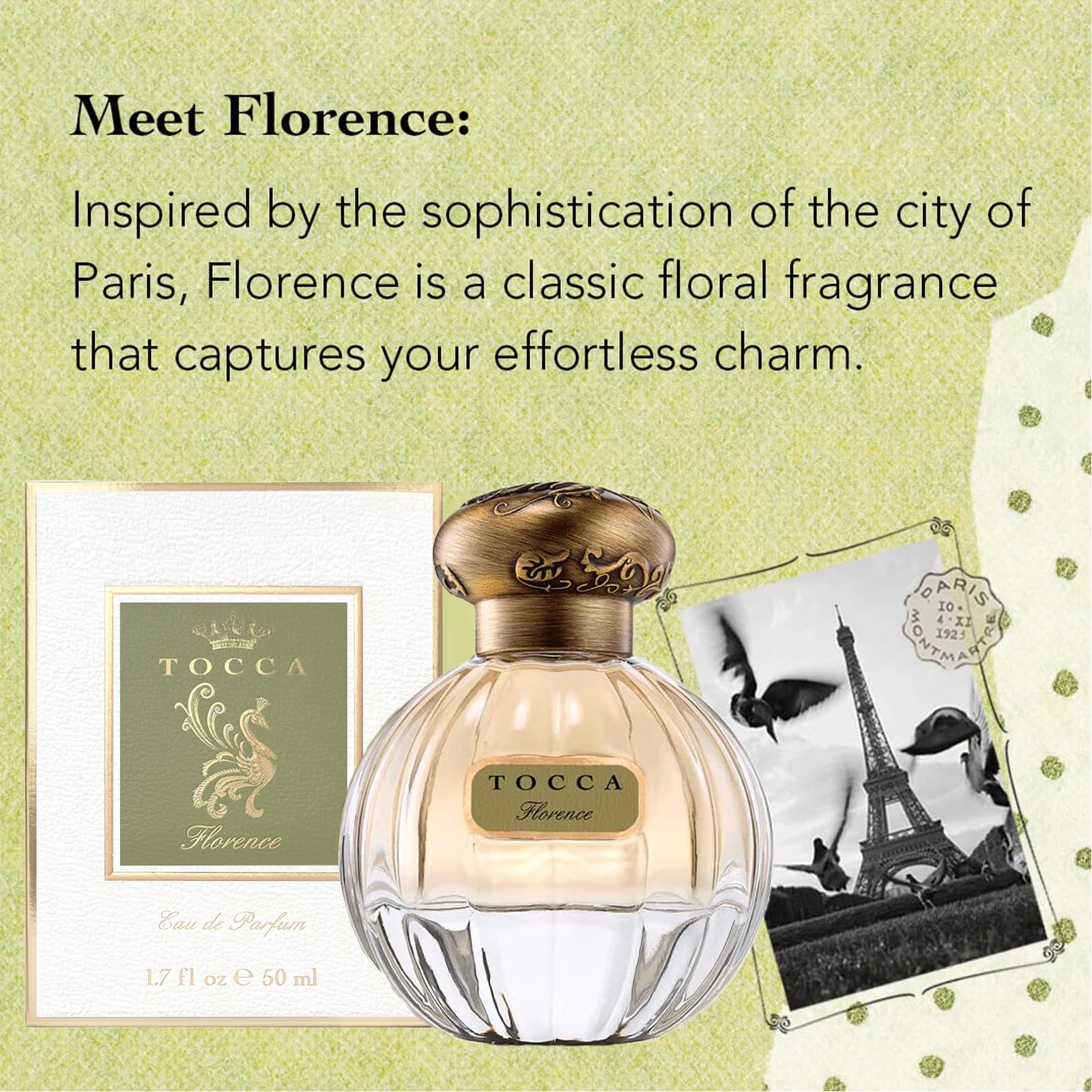 Tocca Eau De Parfum Set For Women, Florence (20Ml + 50Ml) - Classic Floral, Bergamot, Pear, Gardenia, Hand-Finished Bottle