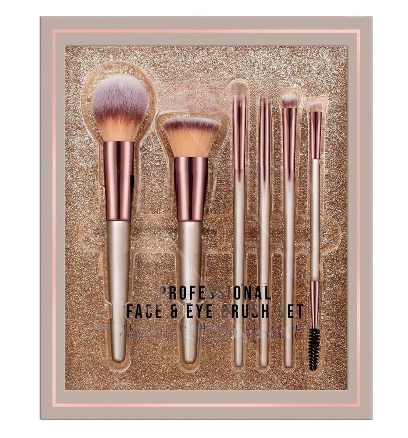 Beauty Face & Eye Brush Set (Pack Of 6) | Synthetic Fibres For Easy Blending | Professional Makeup Brushes For Face And Eye Appl