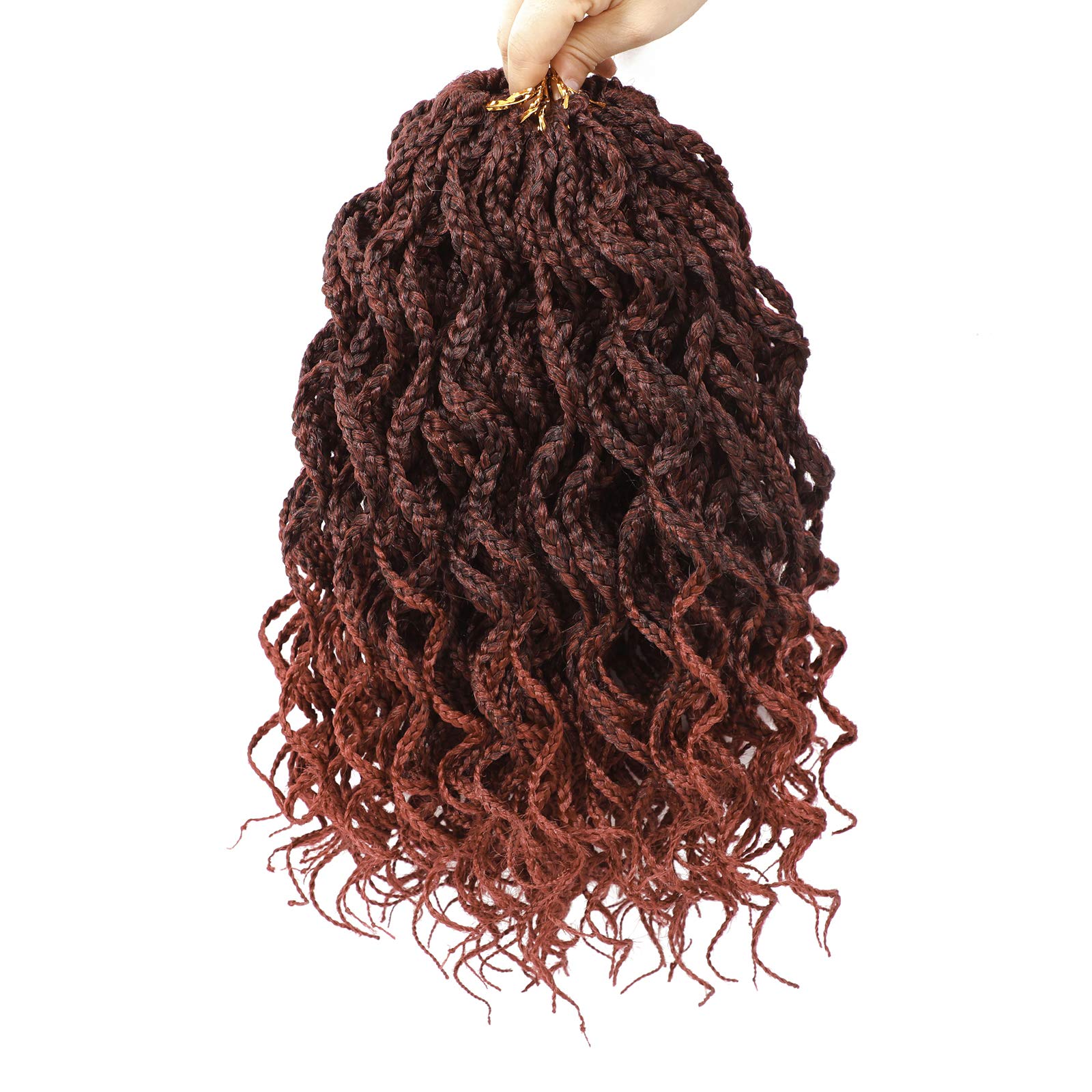 150 Strands Goddess Box Braids Crochet Braids Hair with Full Curly Braids 3X Braided 5 Packs Synthetic Premium Fiber Braiding Ha