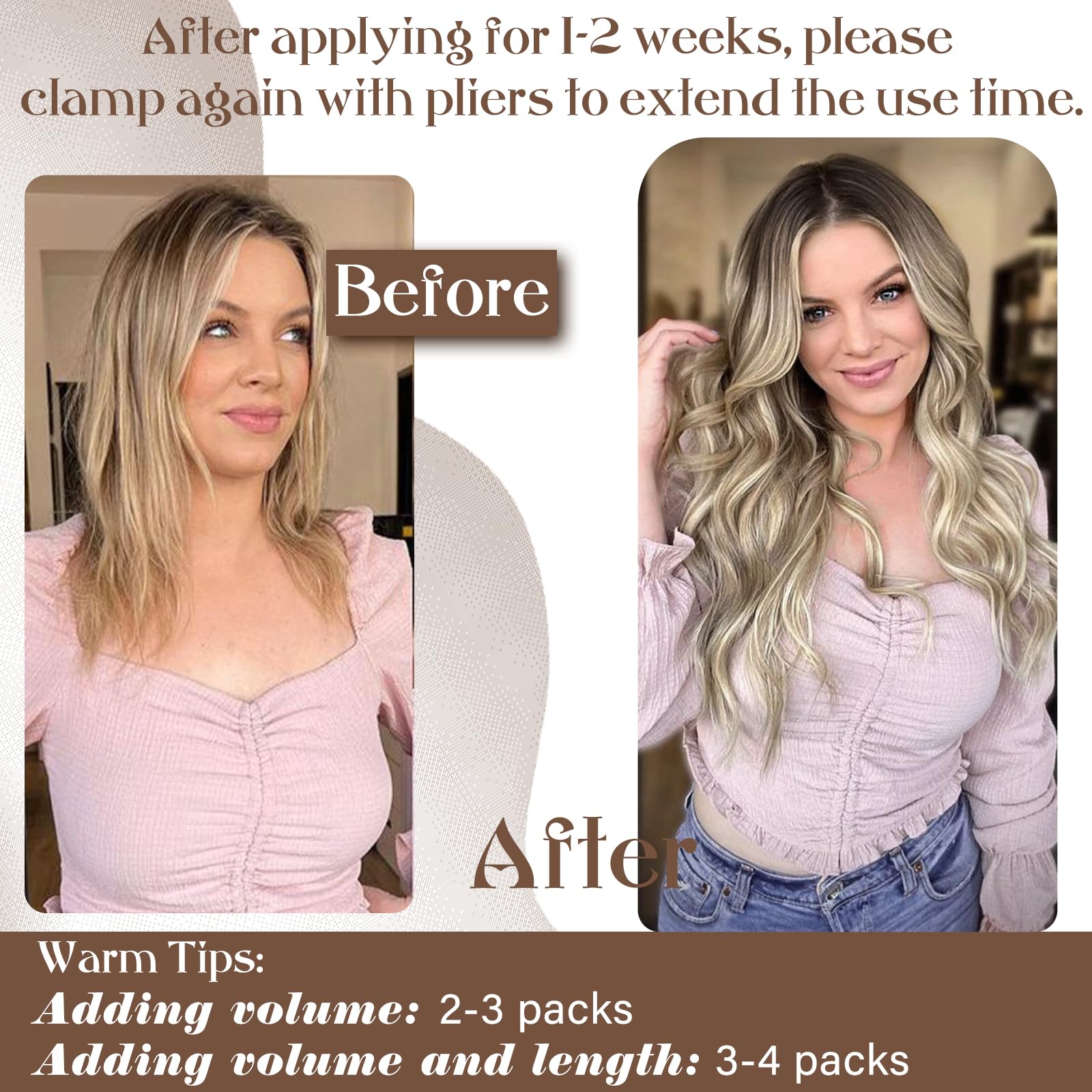 Hetto Microlink Hair Extensions Real Human Hair Balayage Microbead Hair Extensions Human Hair Darkest Brown to Ash Brown 16 Inch