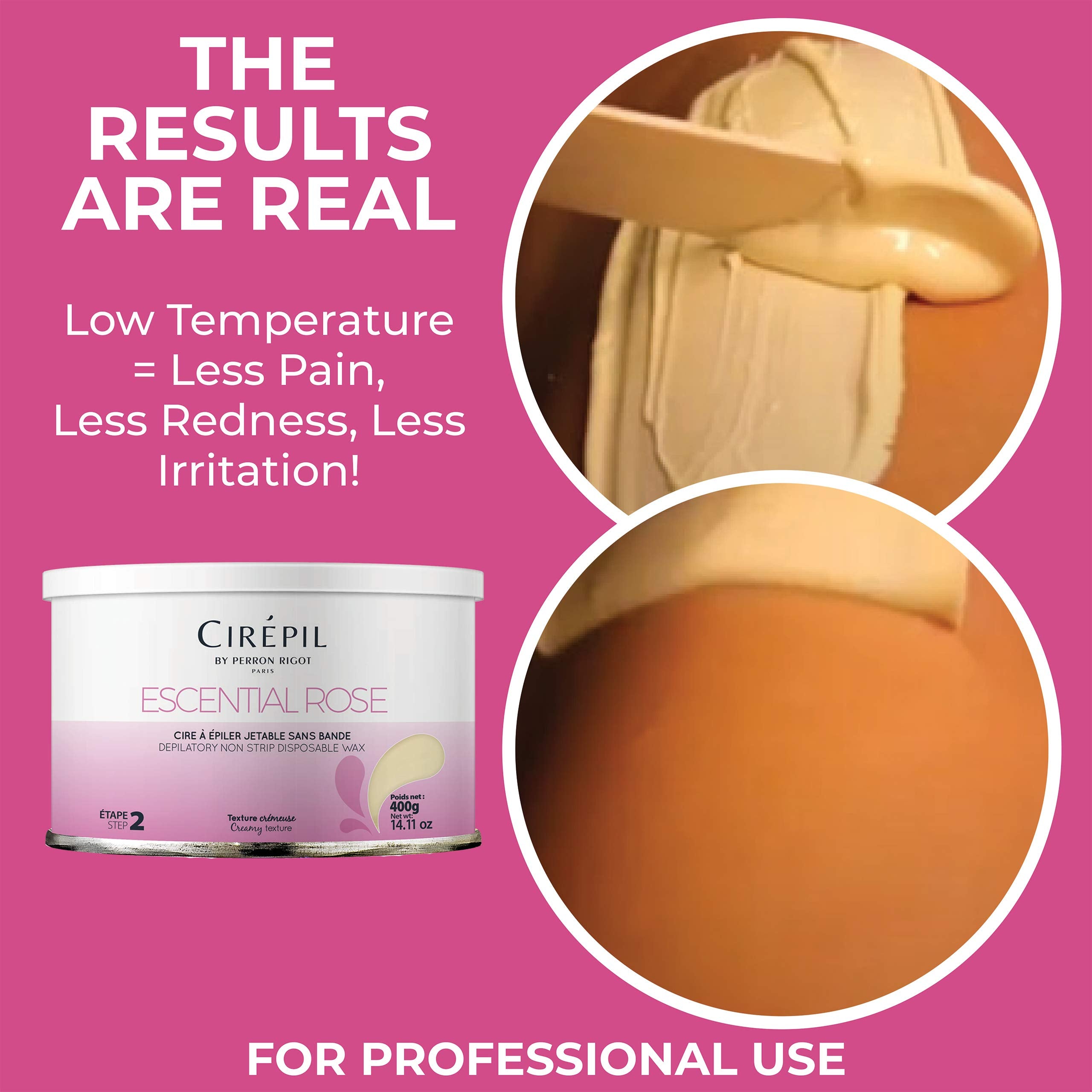 Cirepil - Escential Rose - 400g / 14.11 oz Wax Tin - Light Rose Scent - Creamy Texture - All-Purpose, Excellent for Short, Coars