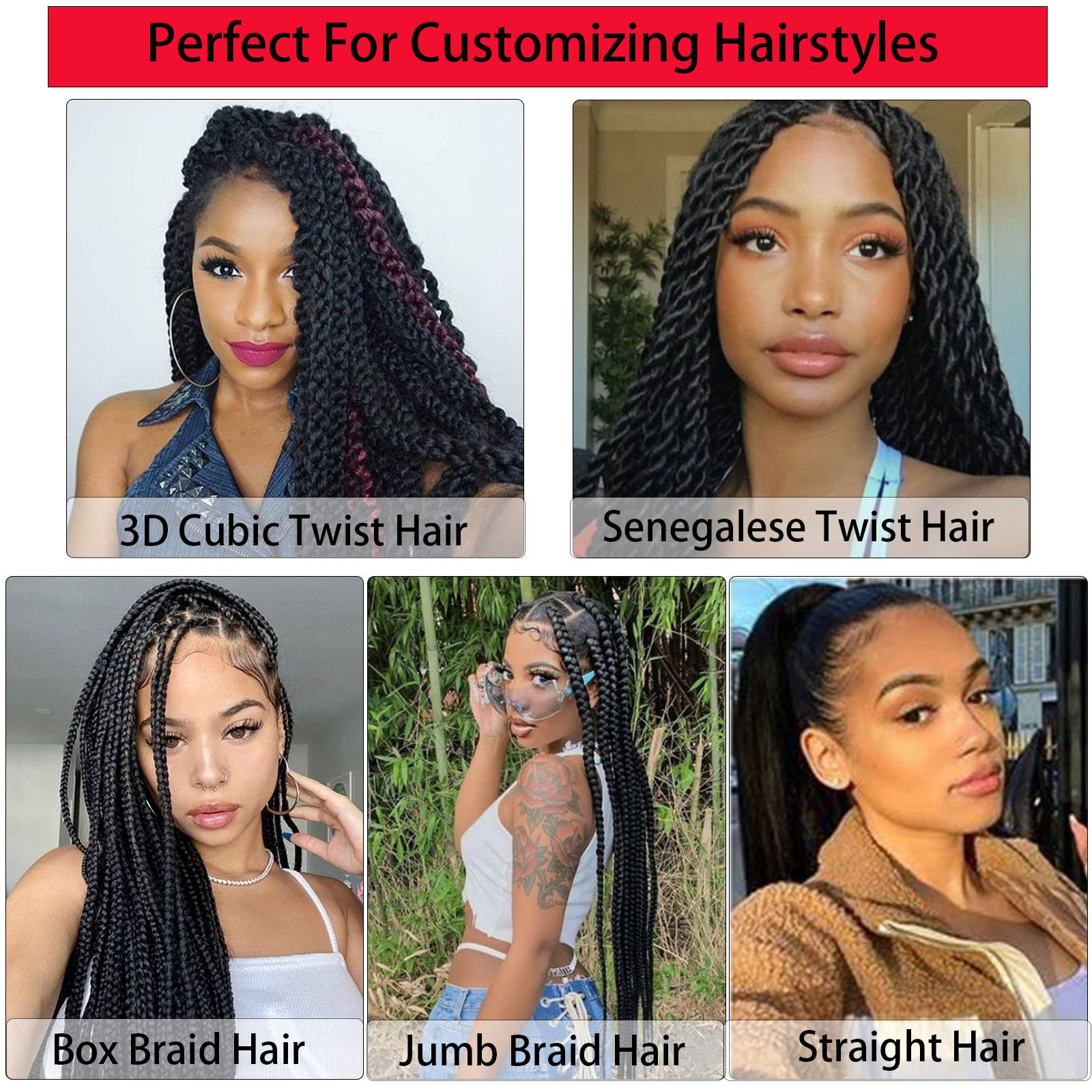Rosdina Pre-Stretched Braiding Hair - 28 Inch Natural Hair Extension Braiding Hair Pre-Stretched Professional Synthetic Fiber Cr