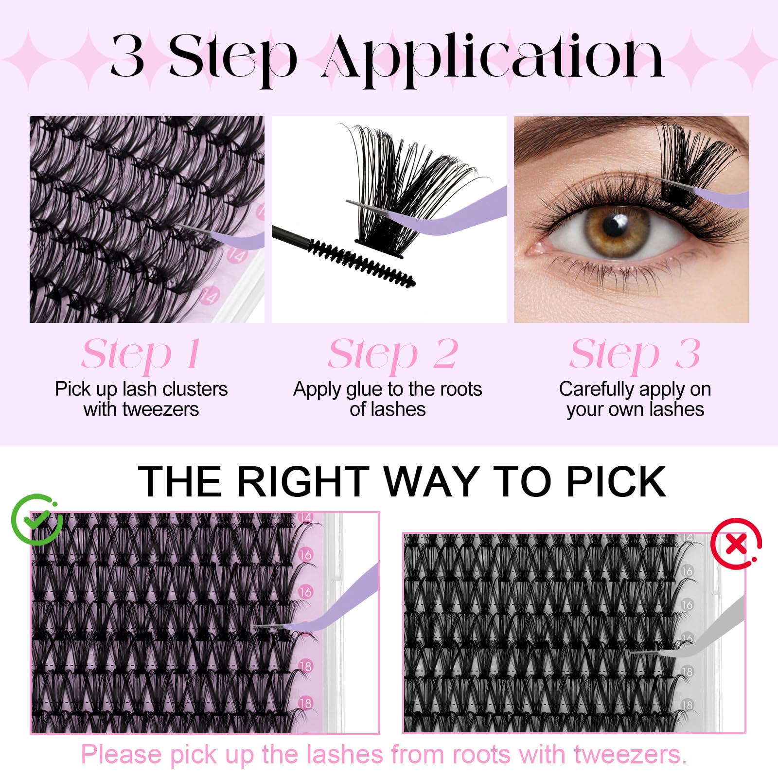 DIY Lash Extension Kit 100D Wispy Lashes 280PCS D Curl 10-18mm Individual Cluster Lashes Kit Includes Lash Bond and Seal,lash Tw