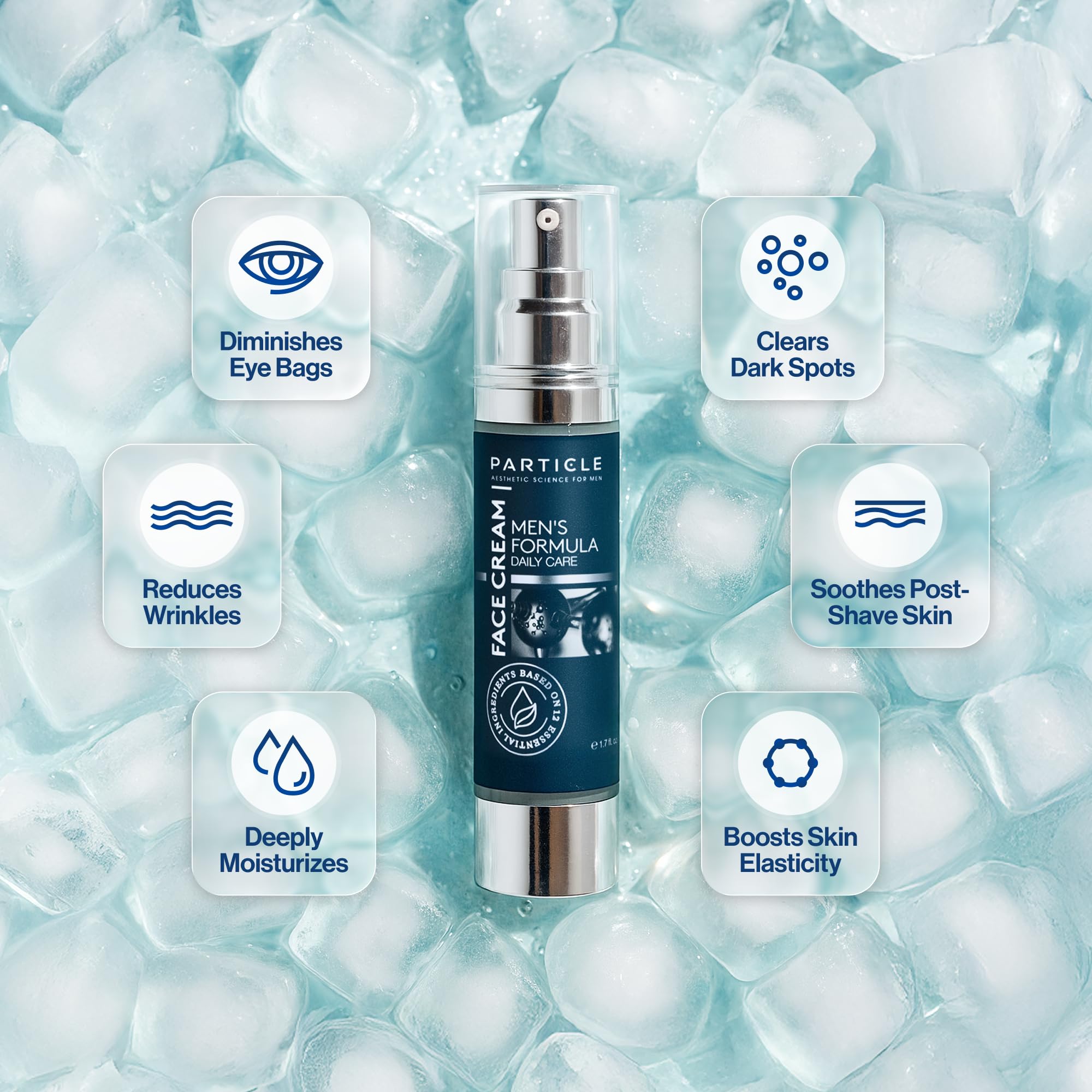 Particle 6-in-1 Face Cream for Men, Anti-Aging Moisturizer, Reduces Wrinkles & Dark Spots, 1.7 Fl Oz