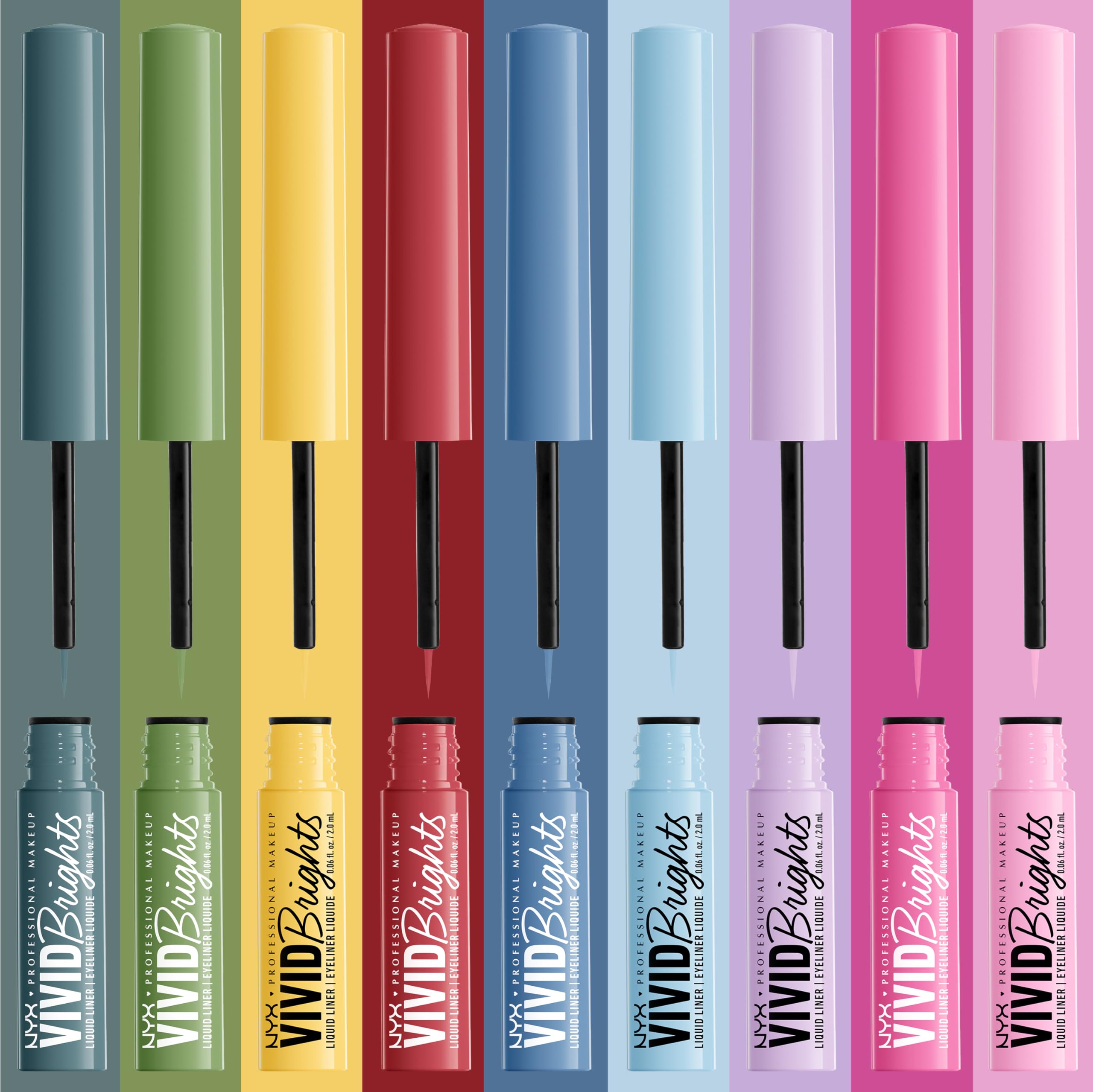 NYX PROFESSIONAL MAKEUP Vivid Brights Liquid Liner, Smear-Resistant Eyeliner with Precise Tip - Lilac Pink