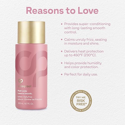 Colorproof Evolved Color Care Plush Locks Leave-In Smooth, Anti- Frizz Smoothing Lotion, Protects & Reduces Blow Dry Time, Contr
