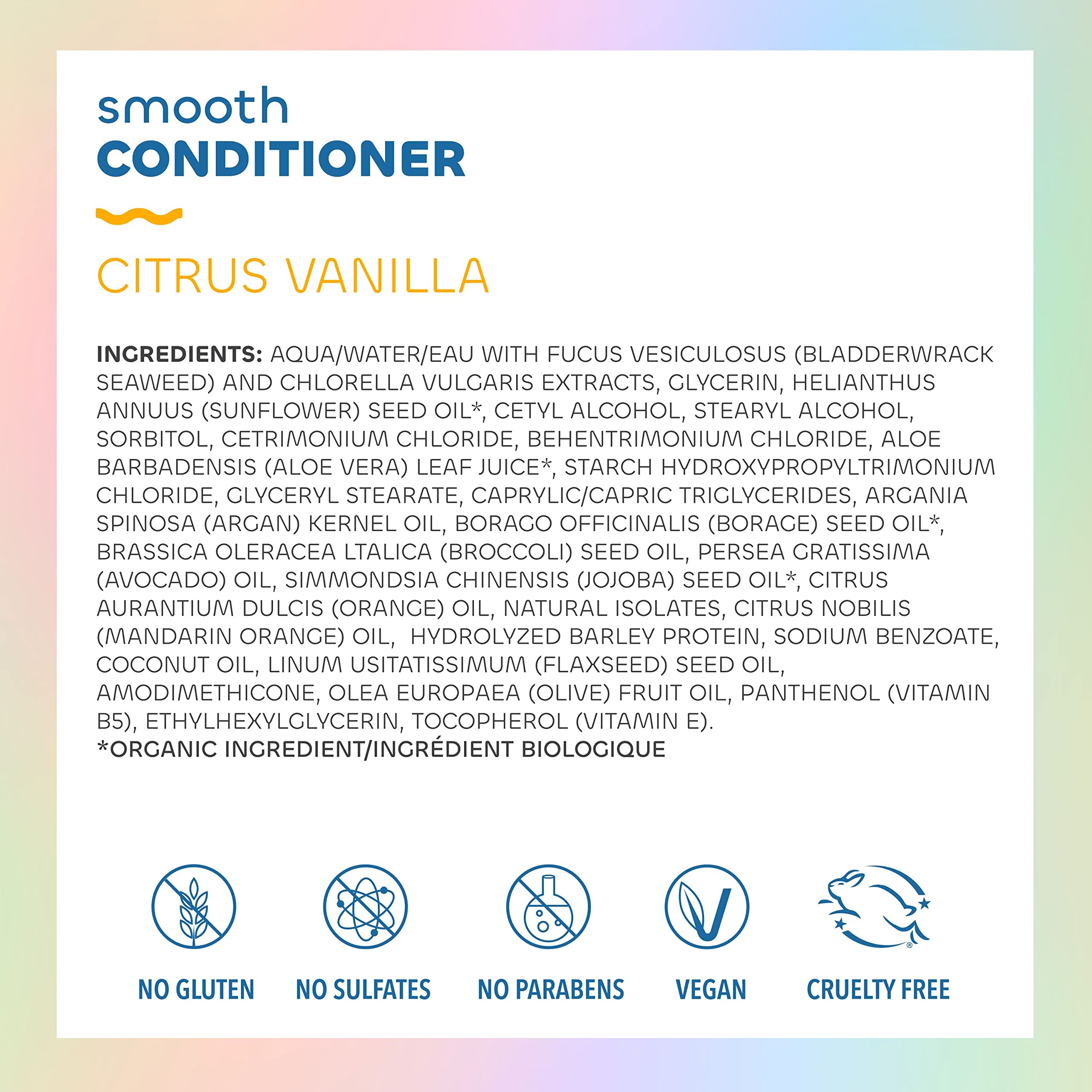 Seaweed Bath Co. Smooth Shampoo And Conditioner Set, Citrus Vanilla Scent, 12 Ounce (Pack Of 2), Sustainably Harvested Seaweed,