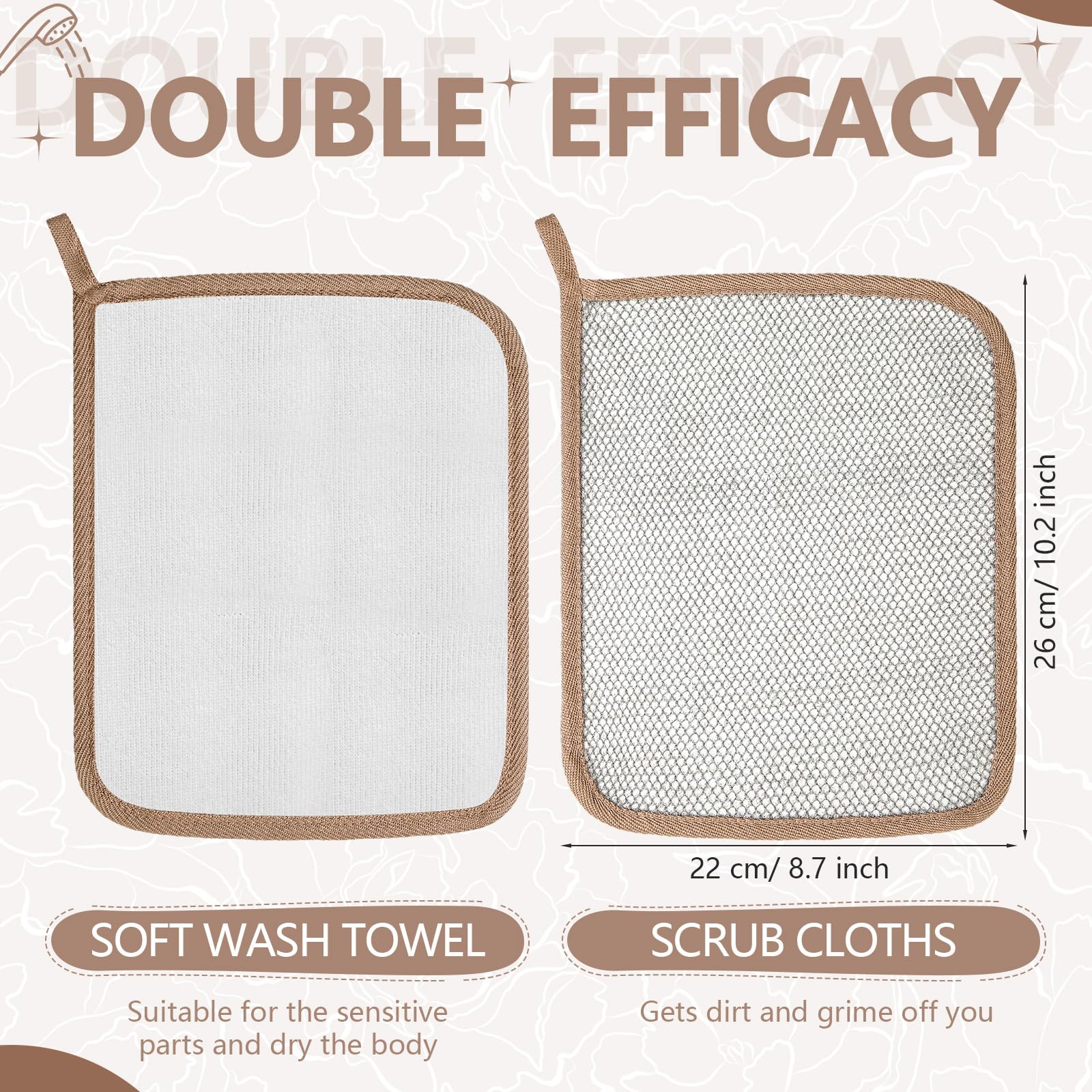Tudomro 10 Pcs Exfoliating Washcloths Double Sided Man Wash Cloths Body Face Exfoliating Scrub Cloths For Shower Men Women(10.2
