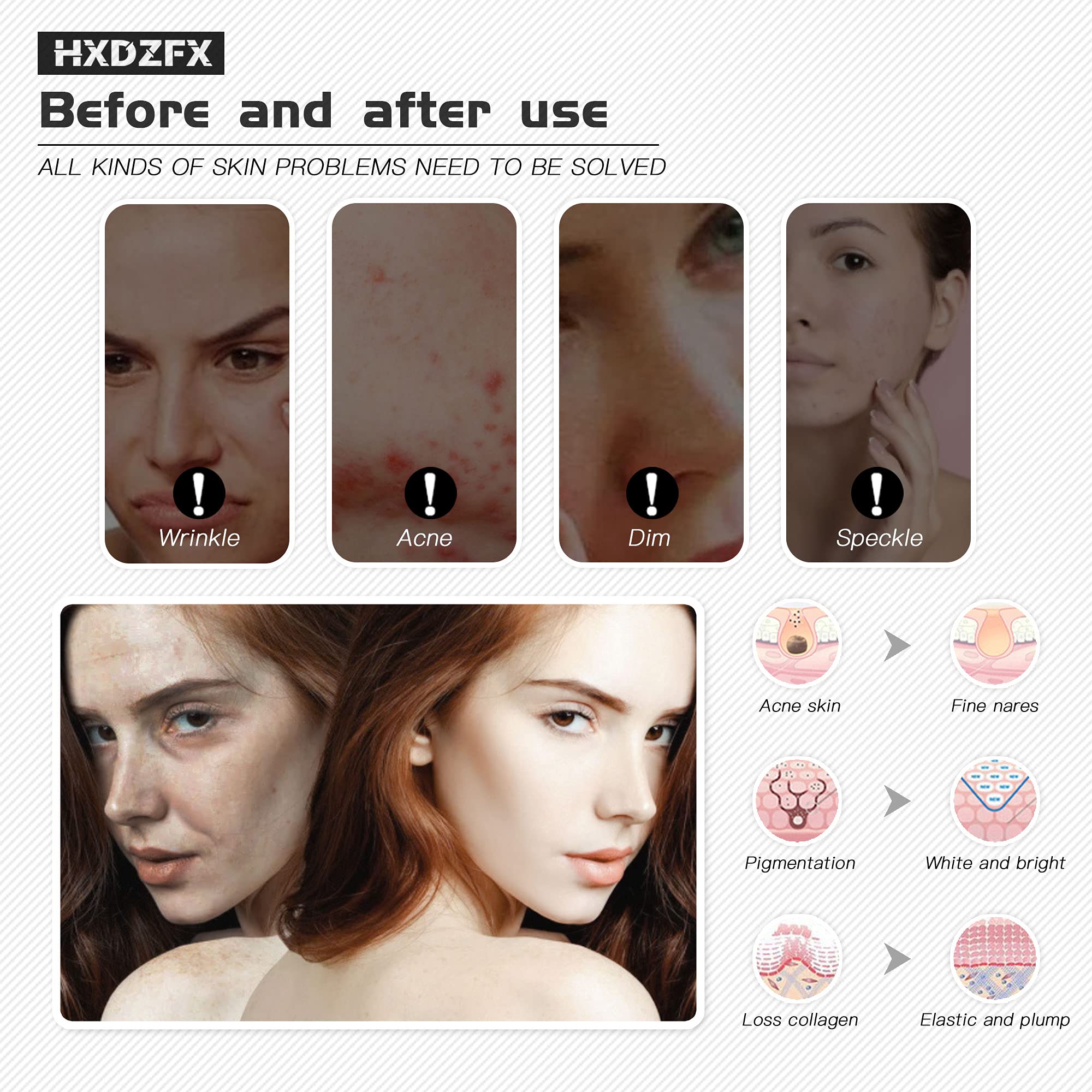 Hxdzfx Led Facial Light Therapy Mask(Hk207)
