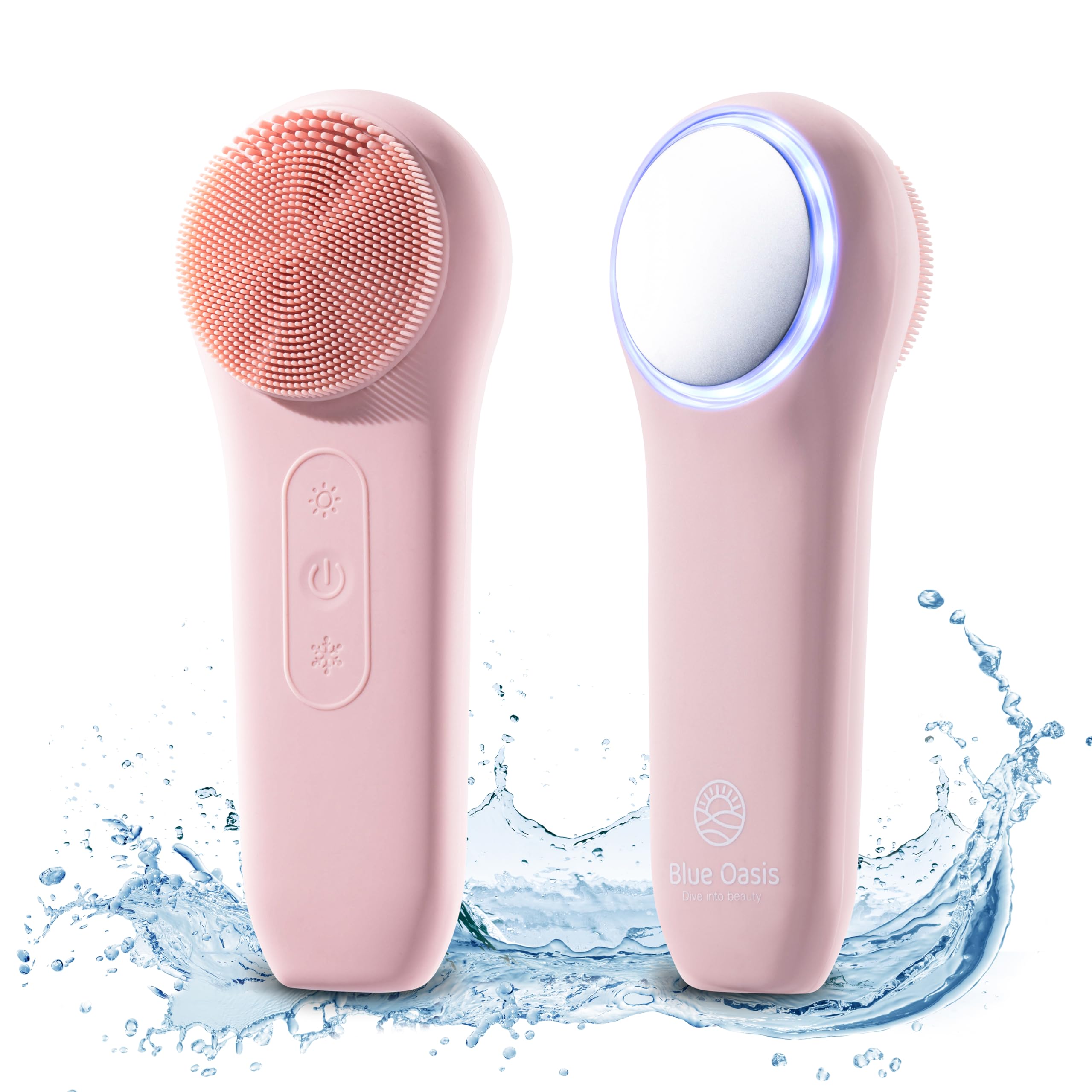 Facial Cleansing Brush, Rechargeable Electric Silicone Face Scrubber Exfoliator, Waterproof Silicone Face Brush Cleanser W/Fast