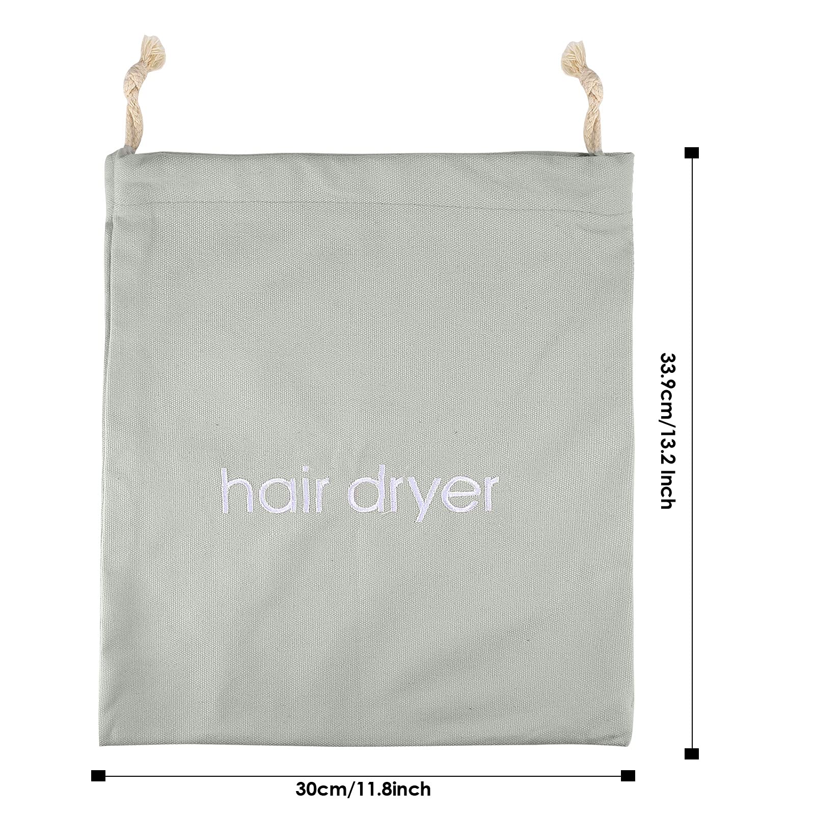 Erkxd Hair Dryer Bags Drawstring Bag Container Hairdryer Bag For Travel Bathroom (Light Grey)
