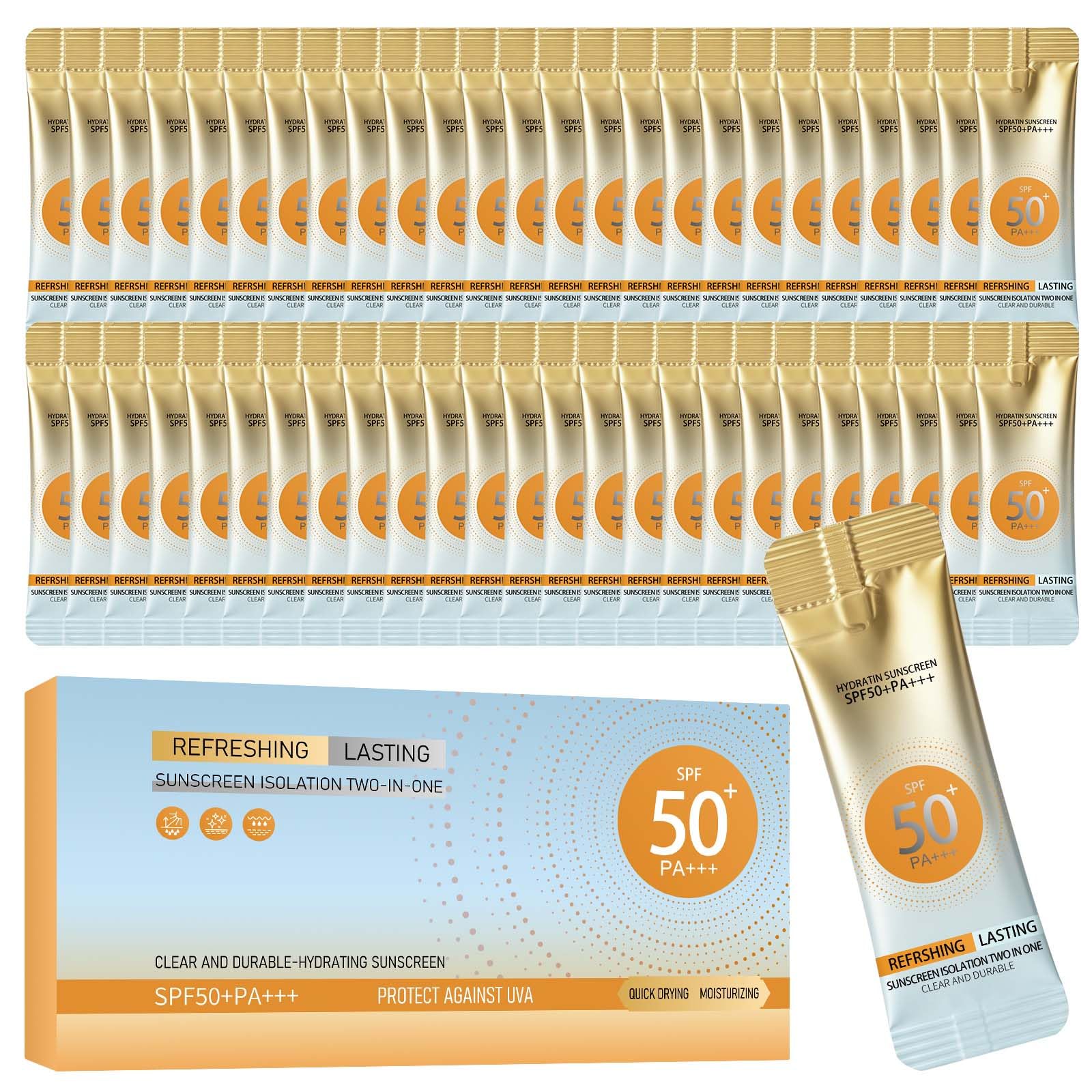 KYDA 50Pack Travel Size Mini Sunscreen, SPF 50 PA+++ Body Sunscreen