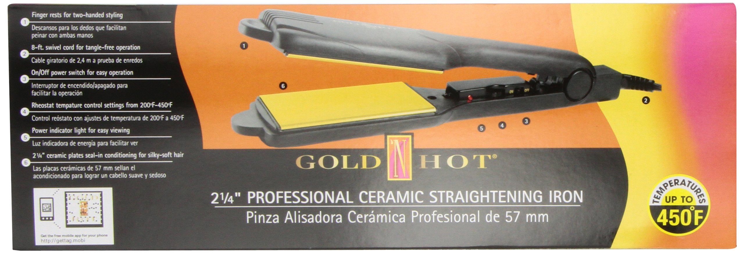Gold N Hot GH2145 2-1/4 Professional Ceramic Flat Iron