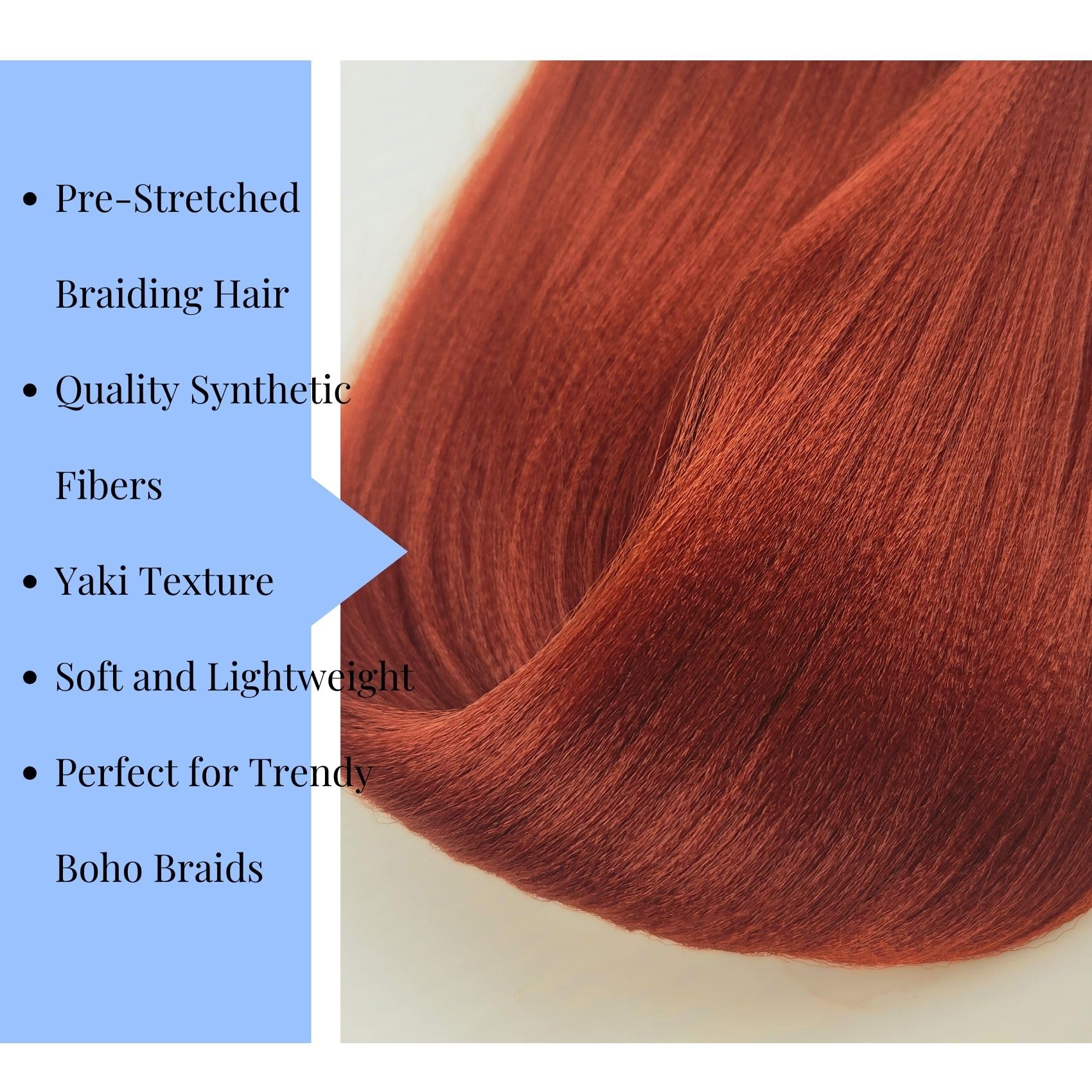 Ginger Braiding Hair Pre Stretched For Boho Braids Synthetic Prestretched Ez Braiding Hair For Knotless Box Braids Bohemian Brai