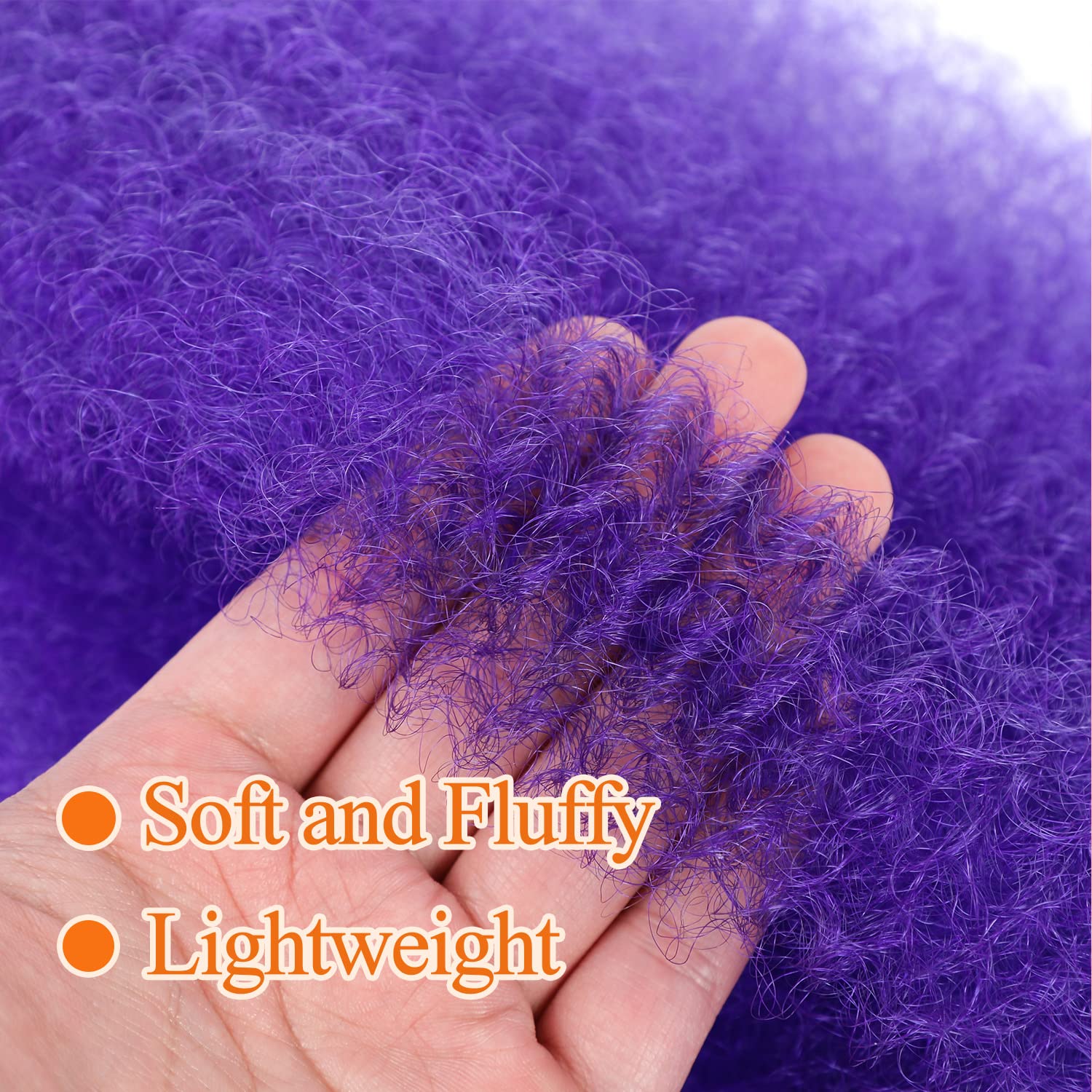 Springy Afro Twist Hair 20 Inch 3 Packs Pre Fluffed Marley Twist Braiding Hair For Black Women (20 Inch Purple)