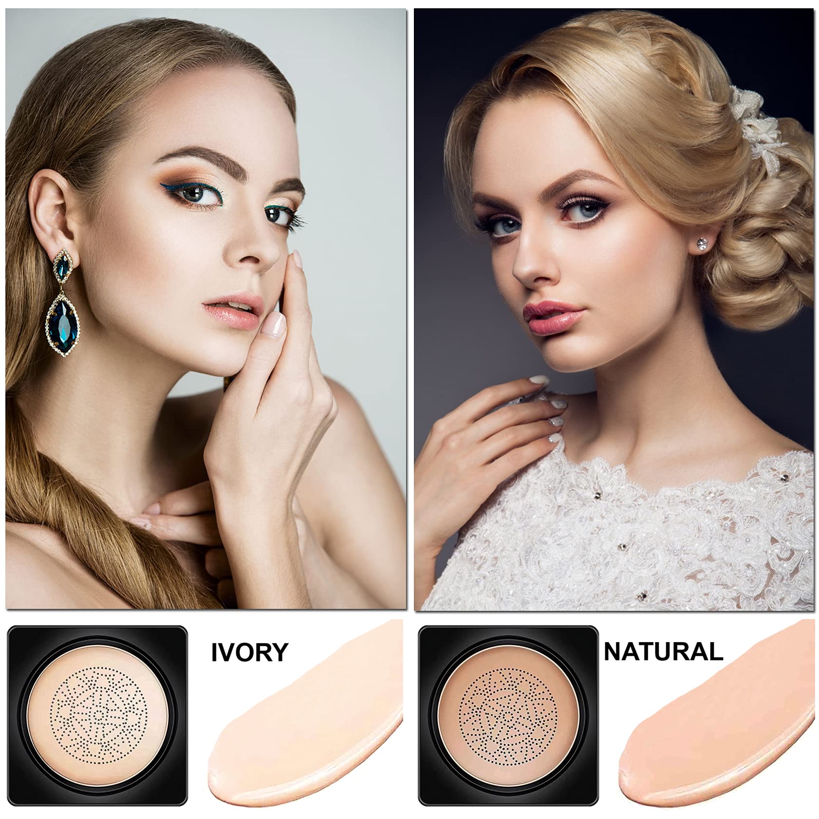 AWCCXMYM Mushroom Head Air Cushion CC Cream Long-Lasting Concealer BB Cream Moisturizing Color Corrector Foundation Makeup Even